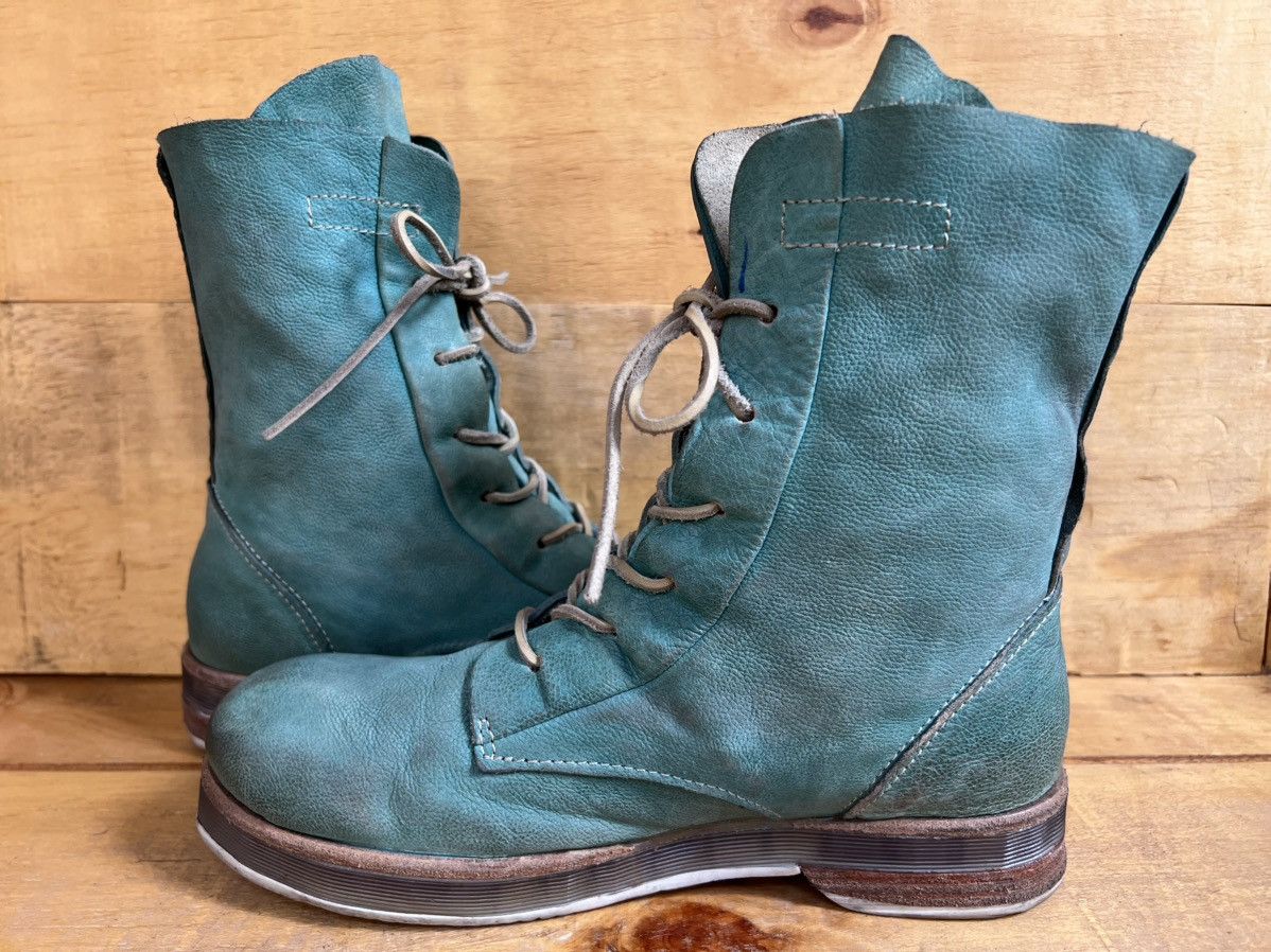 A.S.98 Airstep AS98 Green Leather Biker Ankle Boots Size US 10 / IT 40 - 7 Thumbnail