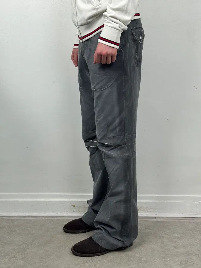 Just Cavalli 2000s Cavalli Grey Wax Washed Flared Pants Size US 34 / EU 50 - 3 Thumbnail