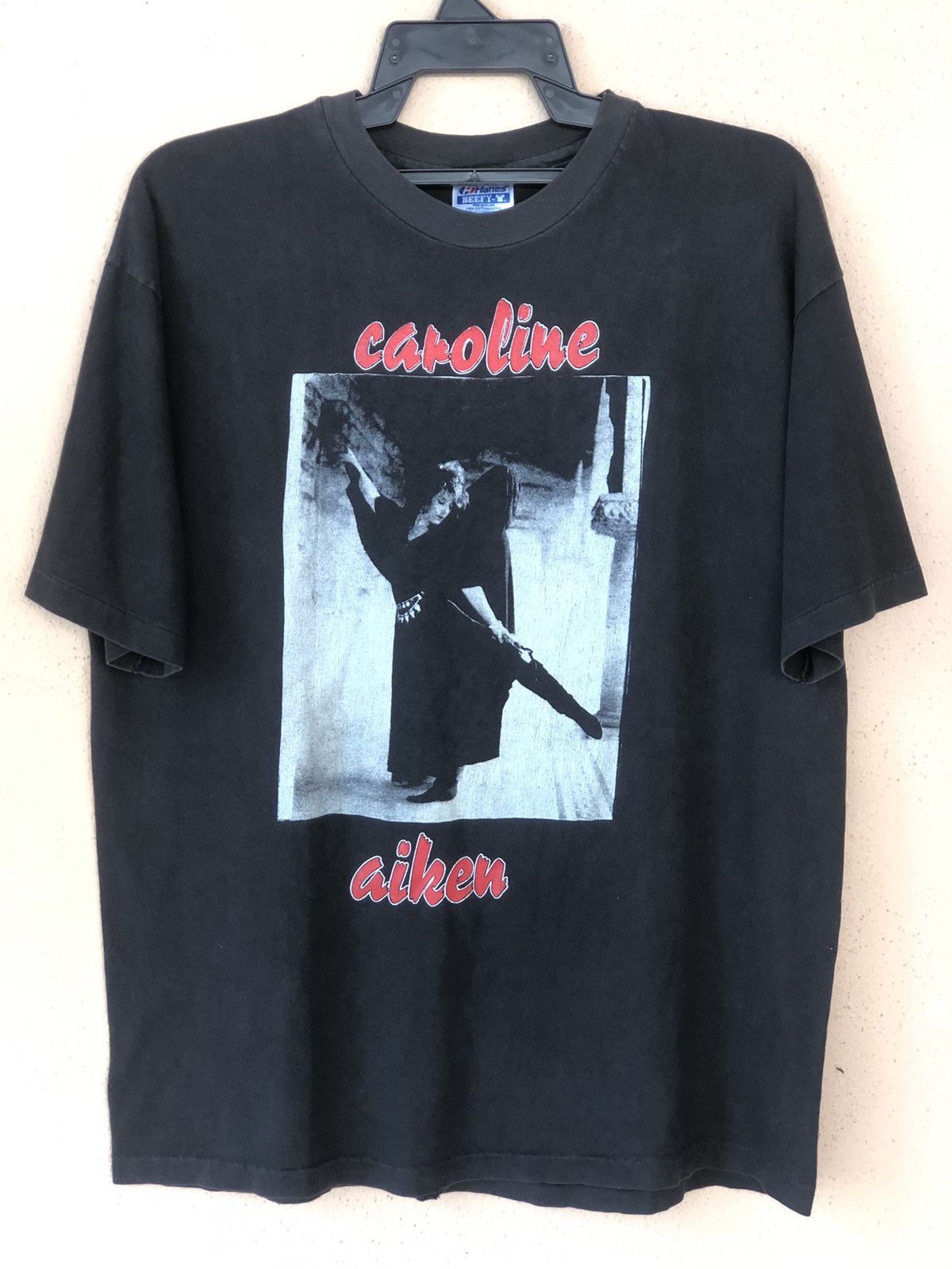 image of Band Tees Vintage 90's Caroline Aiken Florida Tour 1992 in Black, Men's (Size Large)