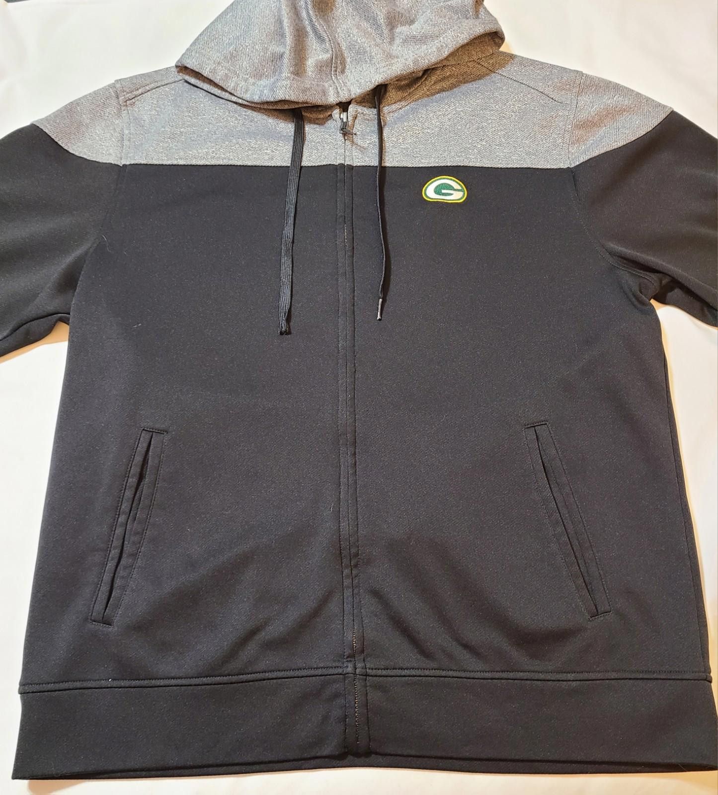 Cutter & Buck Green Bay Packers LS Hoodie Size XL Pop Fly