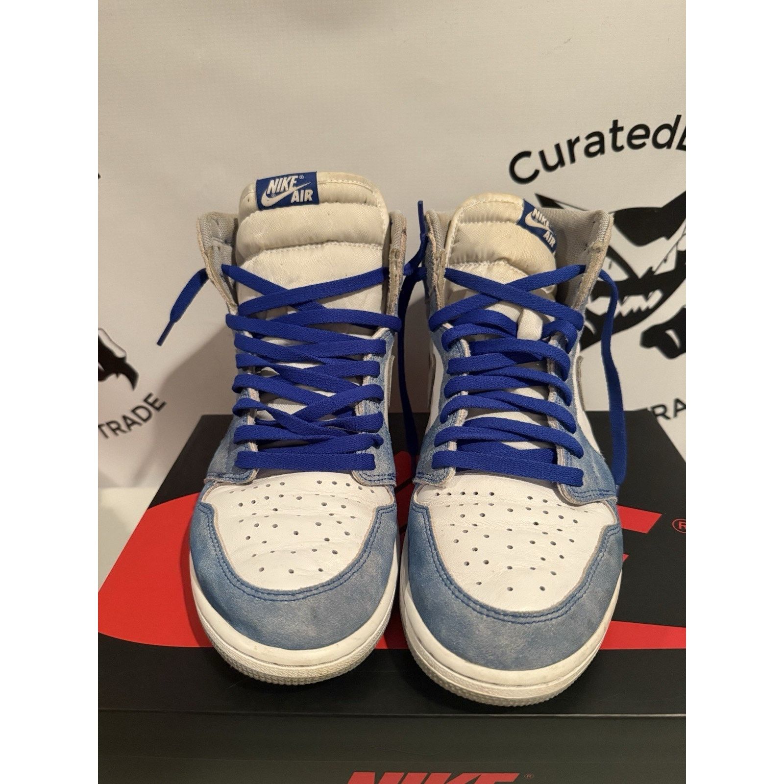 Jordan Brand Nike Air Jordan 1 Retro OG High Hyper Royal 12 555088-402 Size US 12 / EU 45 - 3 Thumbnail