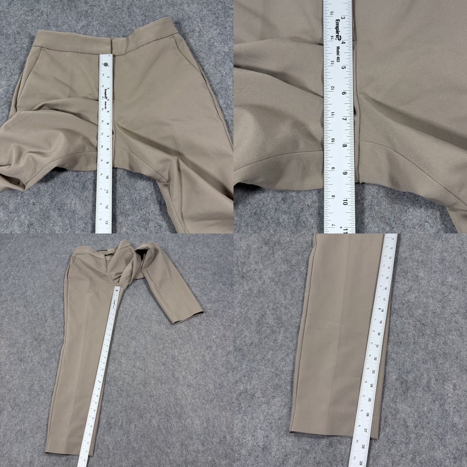 Express Express Columnist Mid Rise Pants Womens 0 Beige NWT Slim Bootcut Flat Front 26x27.5 Modern Dress Pants Size 25" / US 0 / IT 36 - 9 Thumbnail