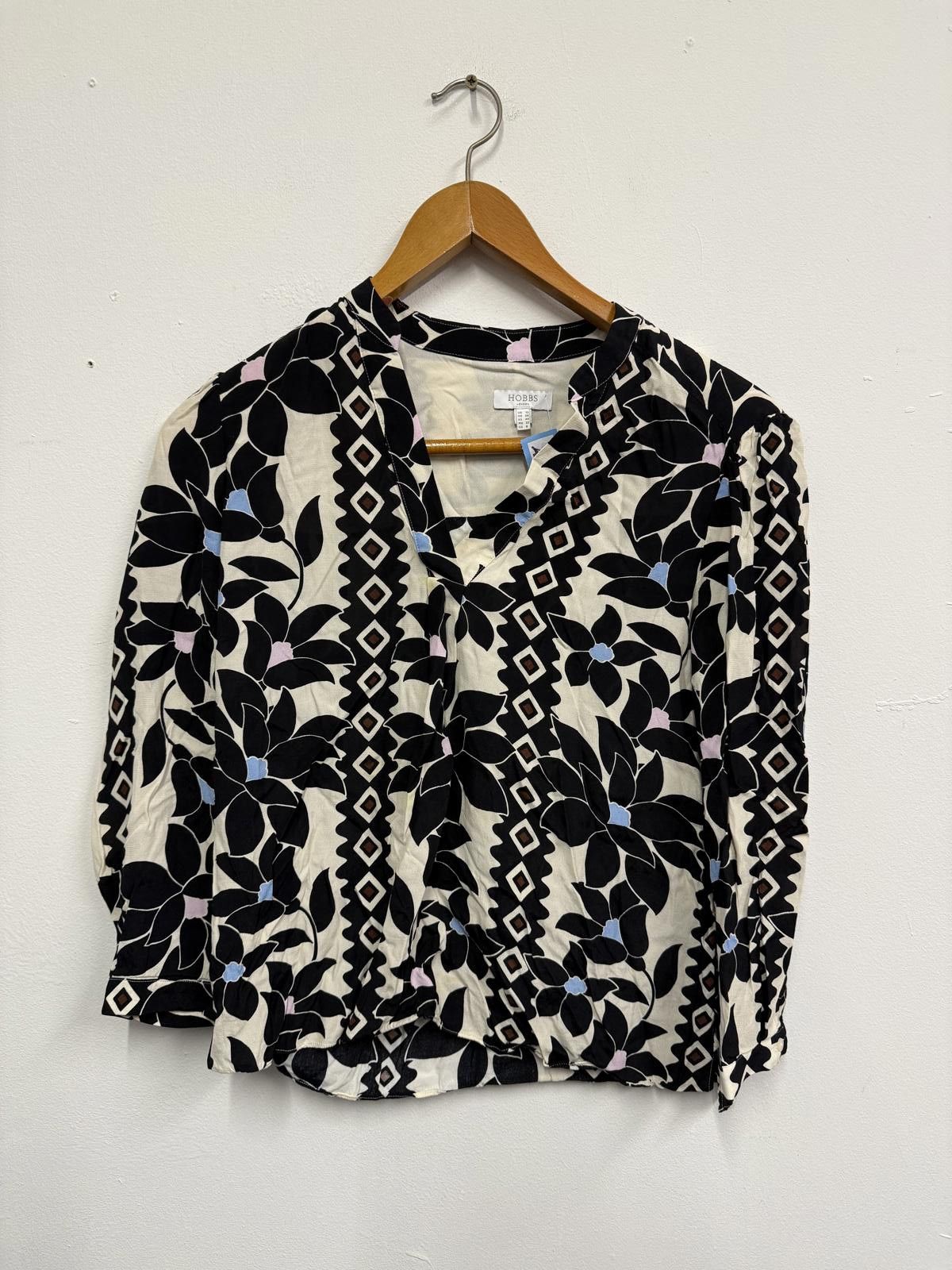 Other Hobbs London Floral Patterned V-Neck Blouse UK 12 Size M / US 6-8 / IT 42-44 - 1 Thumbnail