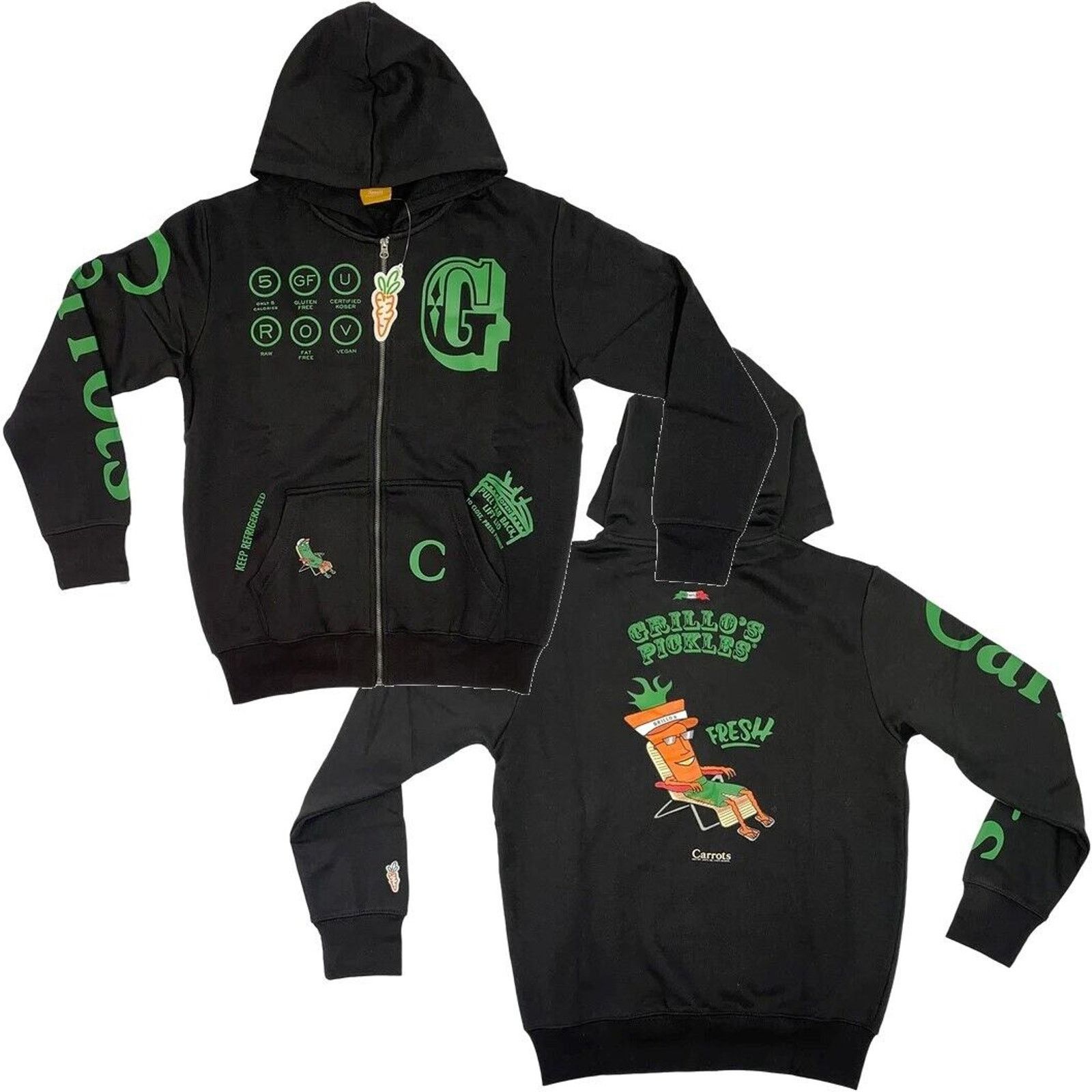Carrots by Anwar Carrots Carrots By Anwar Carrots X Grillo's Pickles Full Zip Hoodie Size US S / EU 44-46 / 1 - 1 Thumbnail