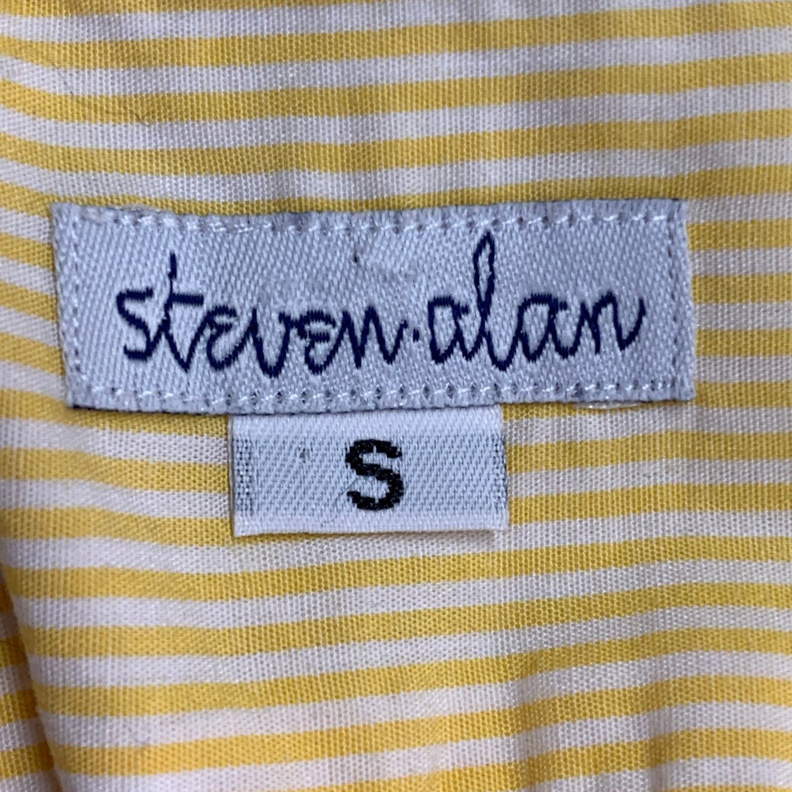 Steven Alan Yellow White Stripe Cotton Button Down Collar Long Sleeve Size US S / EU 44-46 / 1 - 6 Thumbnail