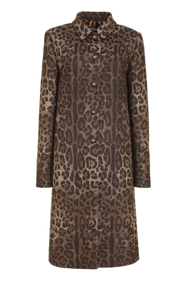 Dolce & Gabbana o1y0825 Leopard-Print Coat in Brown Size M / US 6-8 / IT 42-44 - 1 Thumbnail