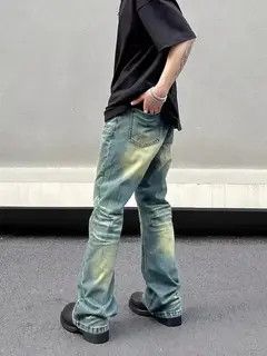 Jean Vintage washed Y2K patchwork micro-flared jeans Size US 30 / EU 46 - 6 Thumbnail
