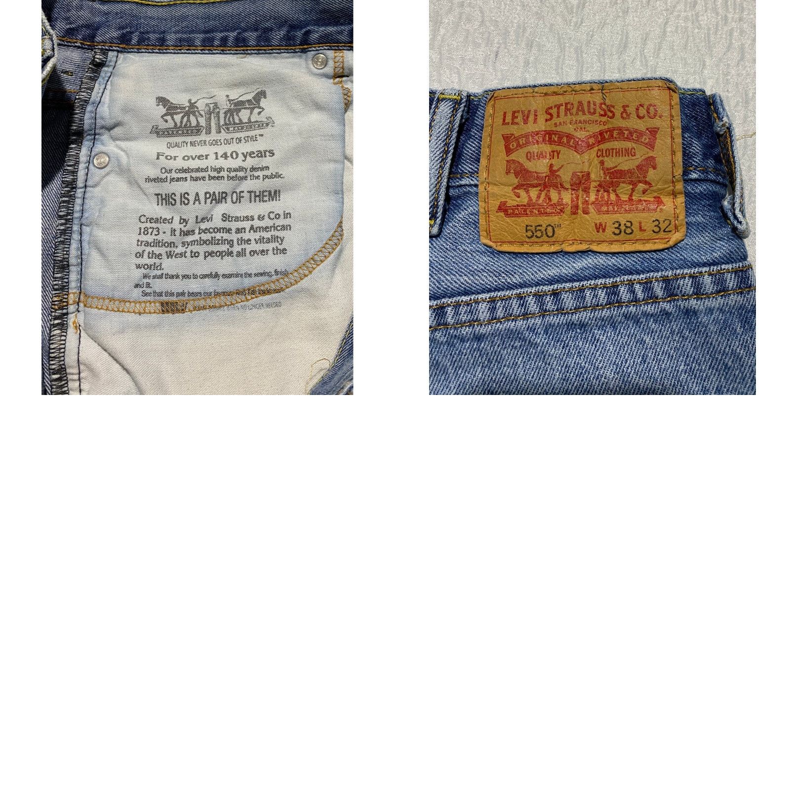 Levi's Levi's 550 Jean Shorts Men Bermuda 38x10 Light Blue Denim Pockets 5-Pocket Casual Summer 90s Mens Size US 38 / EU 54 - 8 Thumbnail