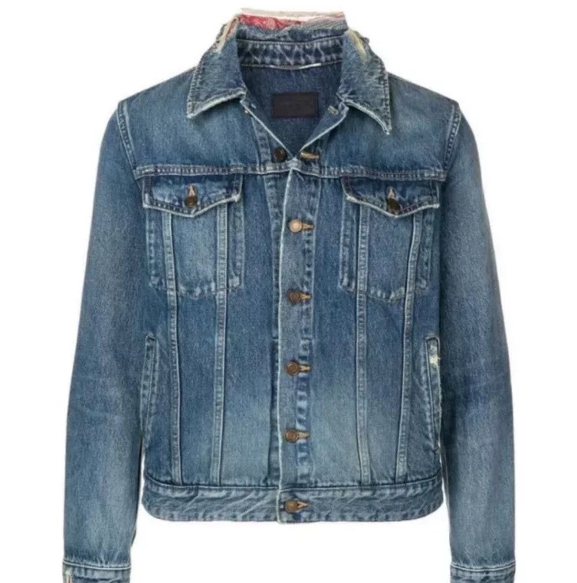 Saint Laurent Paris × Yves Saint Laurent Saint Laurent Cashew Flower Denim Jacket2412-Nextarrow Size US M / EU 48-50 / 2 - 7 Thumbnail