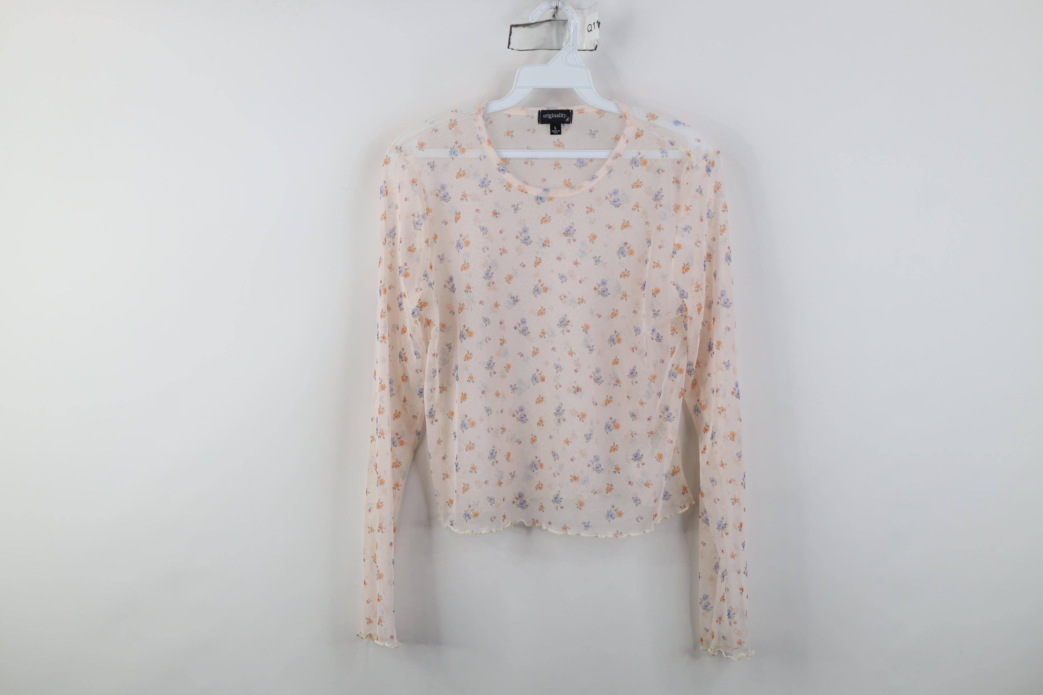 Vintage Vintage Y2K Babydoll Fairy Mesh Long Sleeve T-Shirt USA Size L / US 10 / IT 46 - 1 Thumbnail