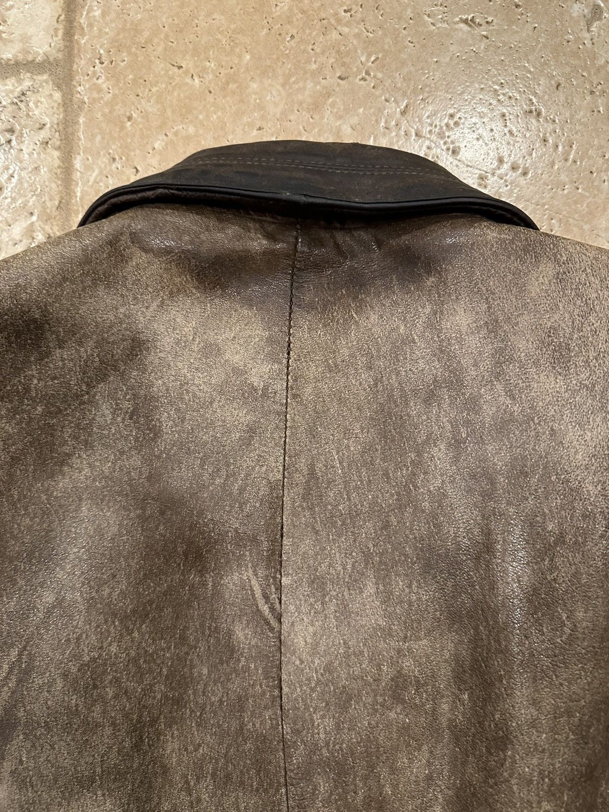 Genuine Leather Vintage Leather Works Faded Brown Leather Jacket Size US XL / EU 56 / 4 - 13 Thumbnail
