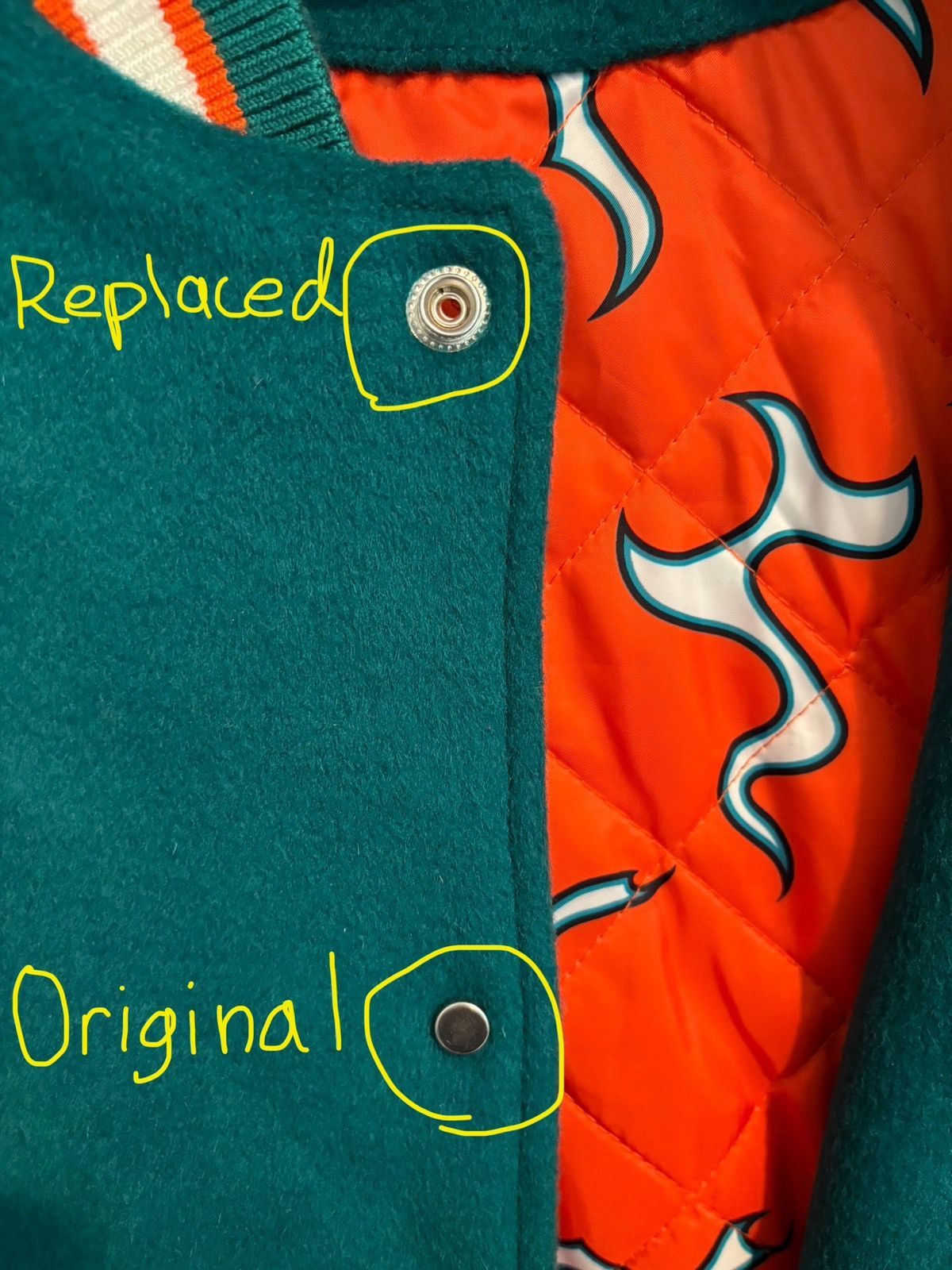 Golf Wang × NFL Dolphins Letterman Jacket by Golf Wang x NFL Size US XXL / EU 58 / 5 - 8 Thumbnail