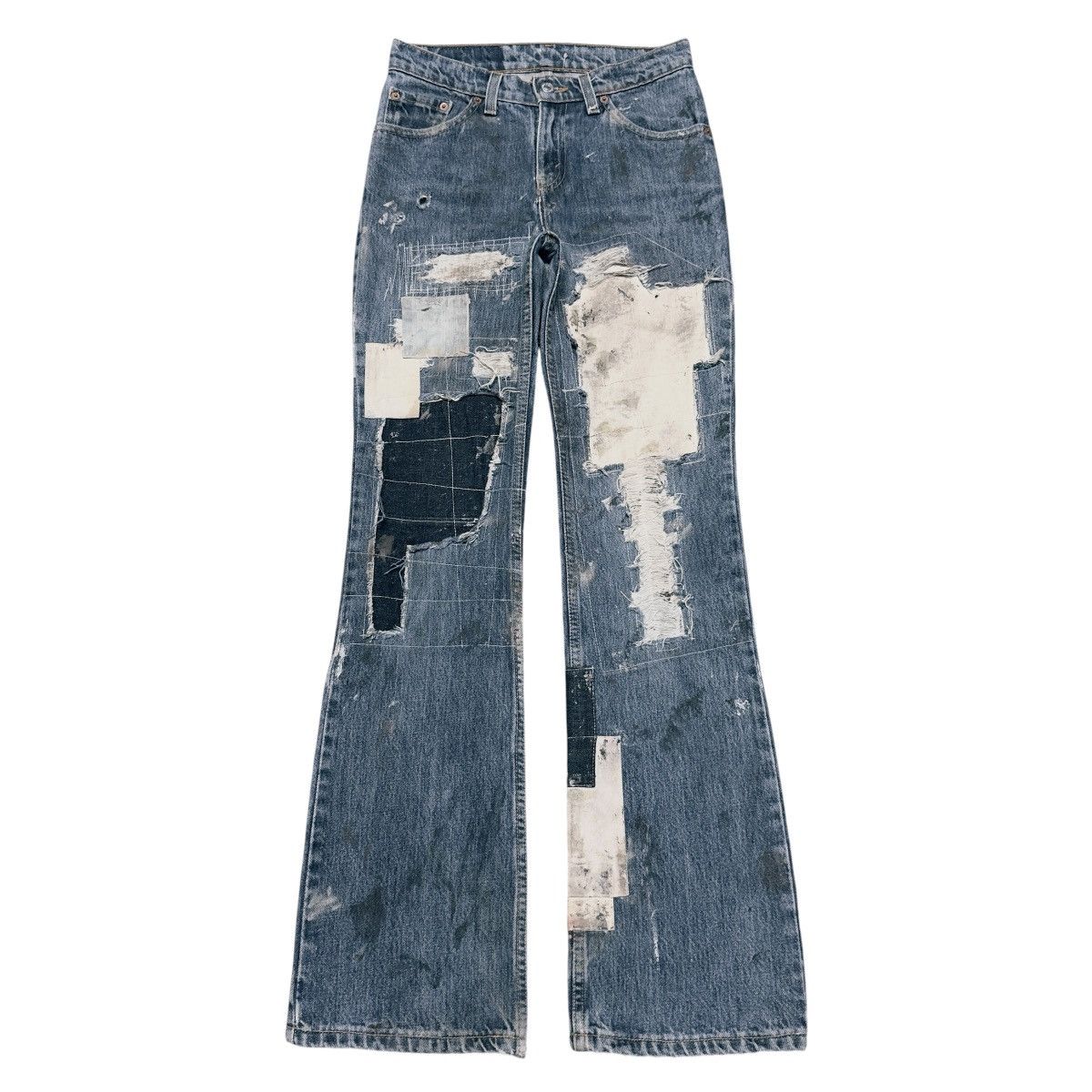 Levi's Vintage Levis 517 Distressed Denim Flare Jeans Hedi Slimane Size US 28 / EU 44 - 1 Thumbnail