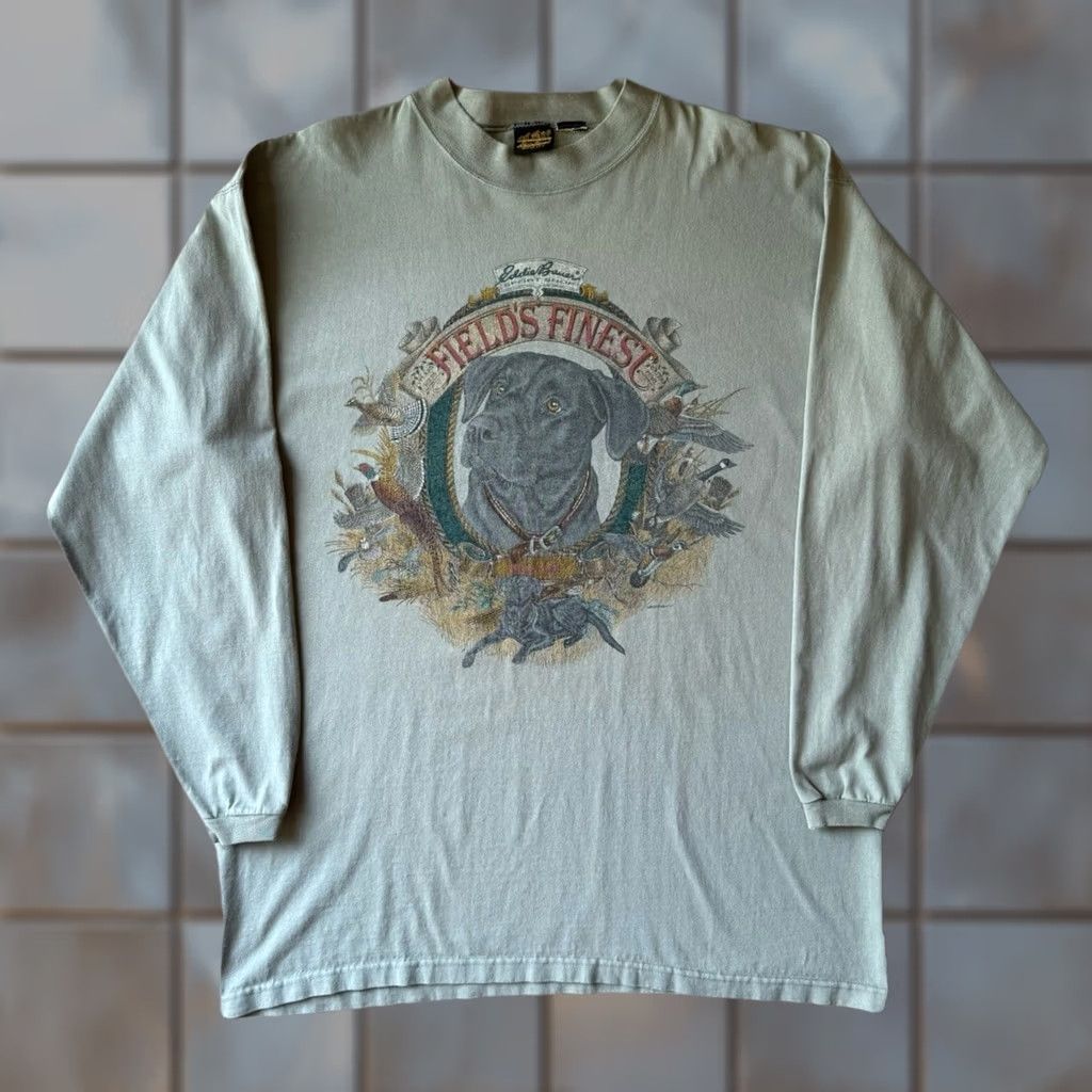 Eddie Bauer VINTAGE Eddie Bauer Shirt Long Sleeve 2XL Green 90s Dog Fields Finest Outdoors Size US XXL / EU 58 / 5 - 1 Thumbnail