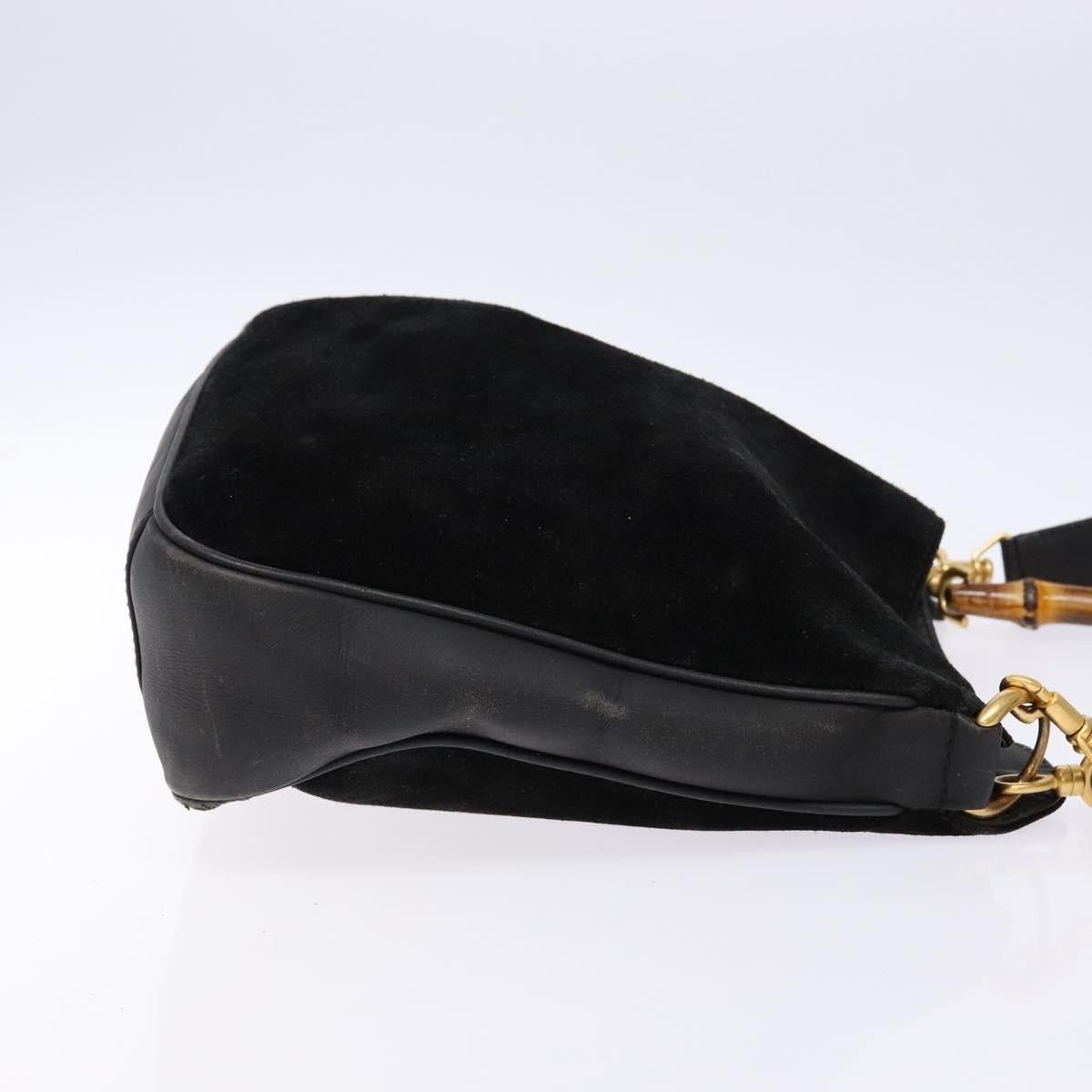 Gucci GUCCI Bamboo Shoulder Bag Suede Black Gold 001 3754 001 3754 Size ONE SIZE - 4 Thumbnail