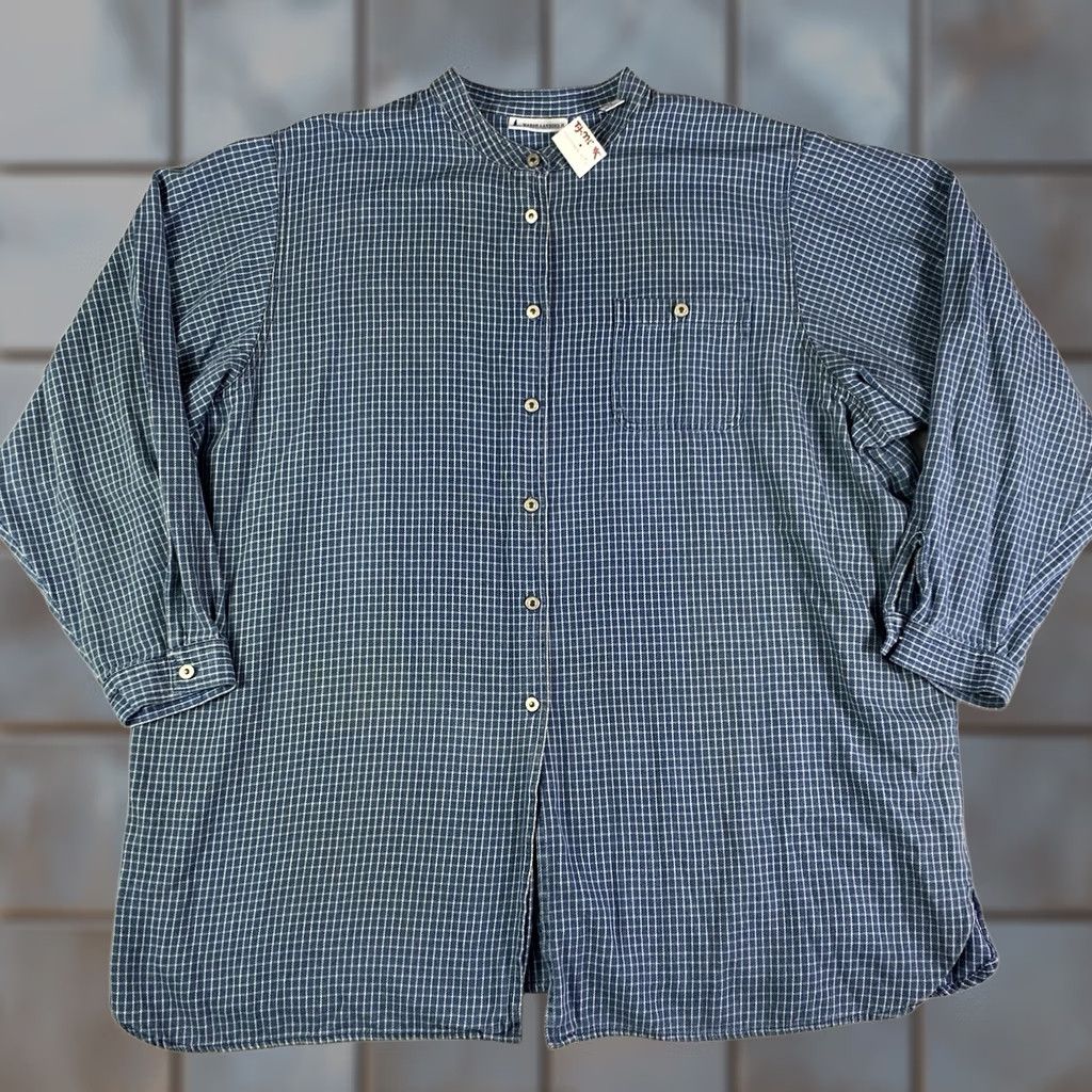Vintage vtg Marsh Landing II Shirt Womens 3X chambray Mandarin collar button up Workwear Size XXL / US 16-18 / IT 52-54 - 1 Thumbnail
