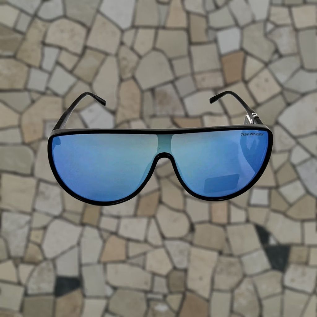 True Religion True Religion Sunglasses Shield Men UV Protection 100% Black Trim Reflective Mirrored Size ONE SIZE - 1 Thumbnail