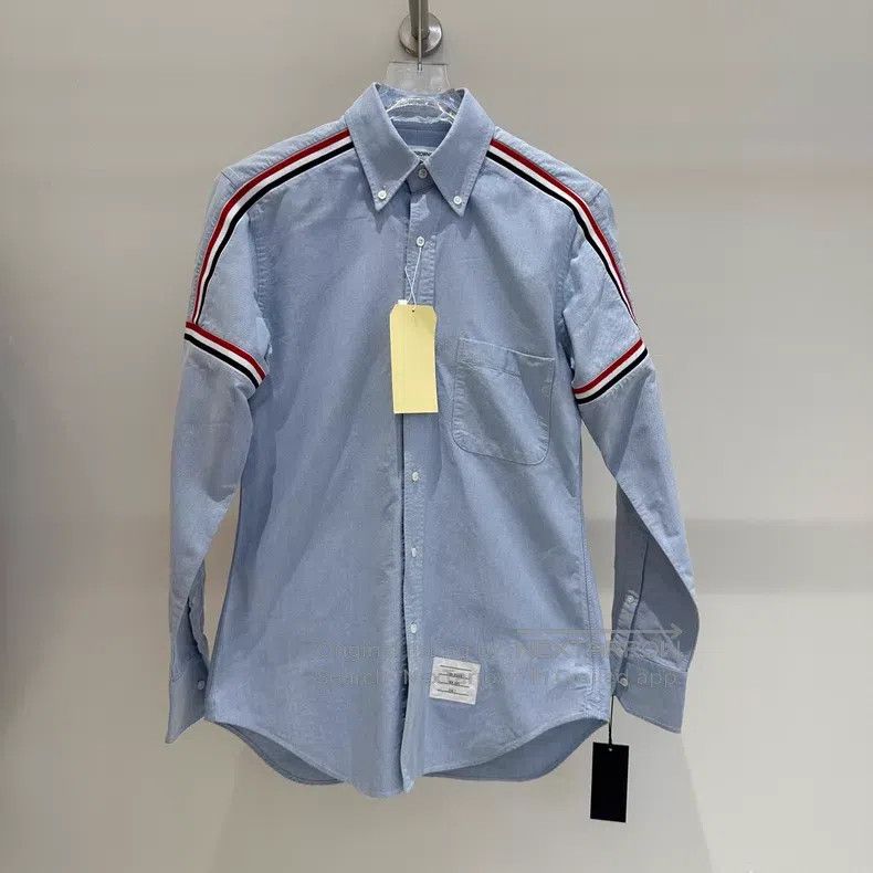 Thom Browne Thom Browne Classic Shirt with Three-Color Stripe on Shoul Size US M / EU 48-50 / 2 - 1 Thumbnail