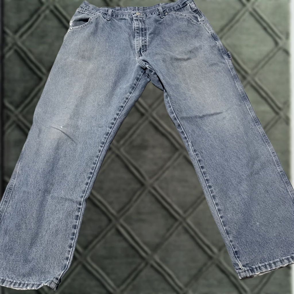 Wrangler Wrangler Carpenter Jeans Men's Blue Denim Mid Rise Straight Zip Fly - 36x30 Size US 36 / EU 52 - 1 Thumbnail