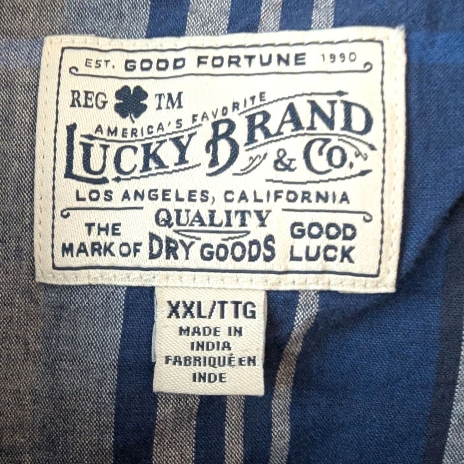 Lucky Brand Lucky Brand Western Shirt Blue & White Plaid Pearl Snap Short Sleeve Mens XXL Shirt Size US XXL / EU 58 / 5 - 6 Thumbnail