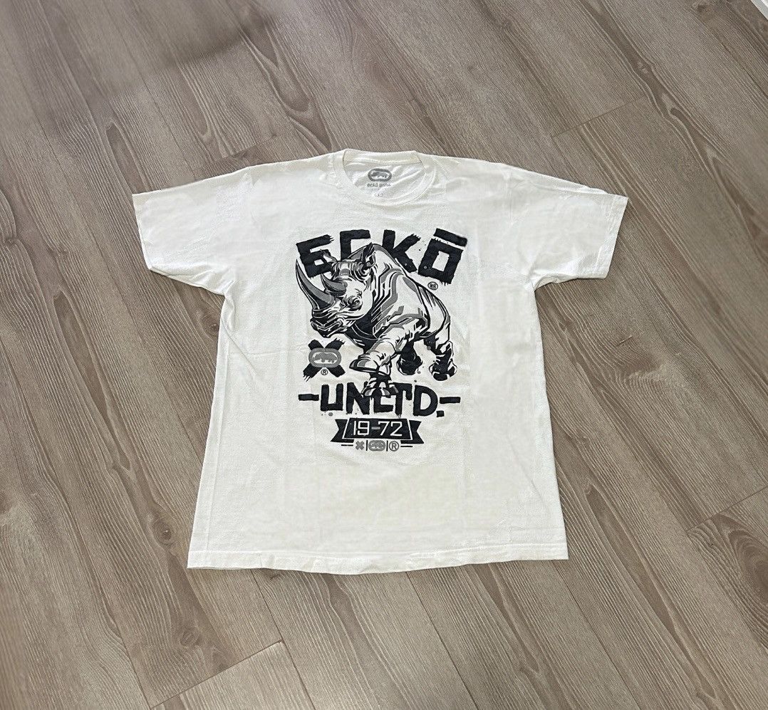 Ecko Unltd. Y2K Ecko Untld. White Grunge Skater Rhino Ink Graffiti Tee Size US L / EU 52-54 / 3 - 4 Thumbnail