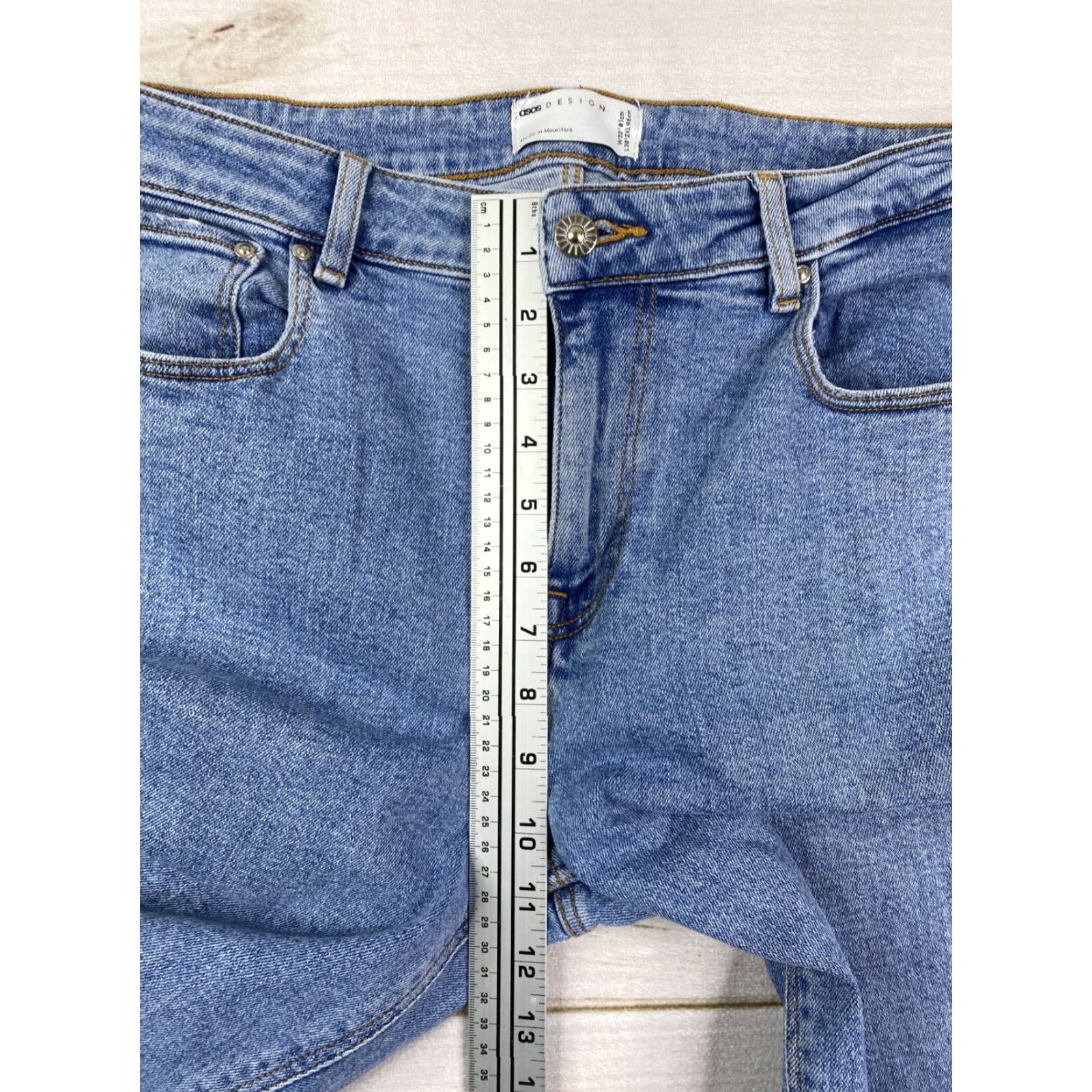 Asos ASOS Design Mens Jeans Size 32X38 Skinny Leg Stretch Denim Distressed Light Wash Size US 32 / EU 48 - 6 Thumbnail