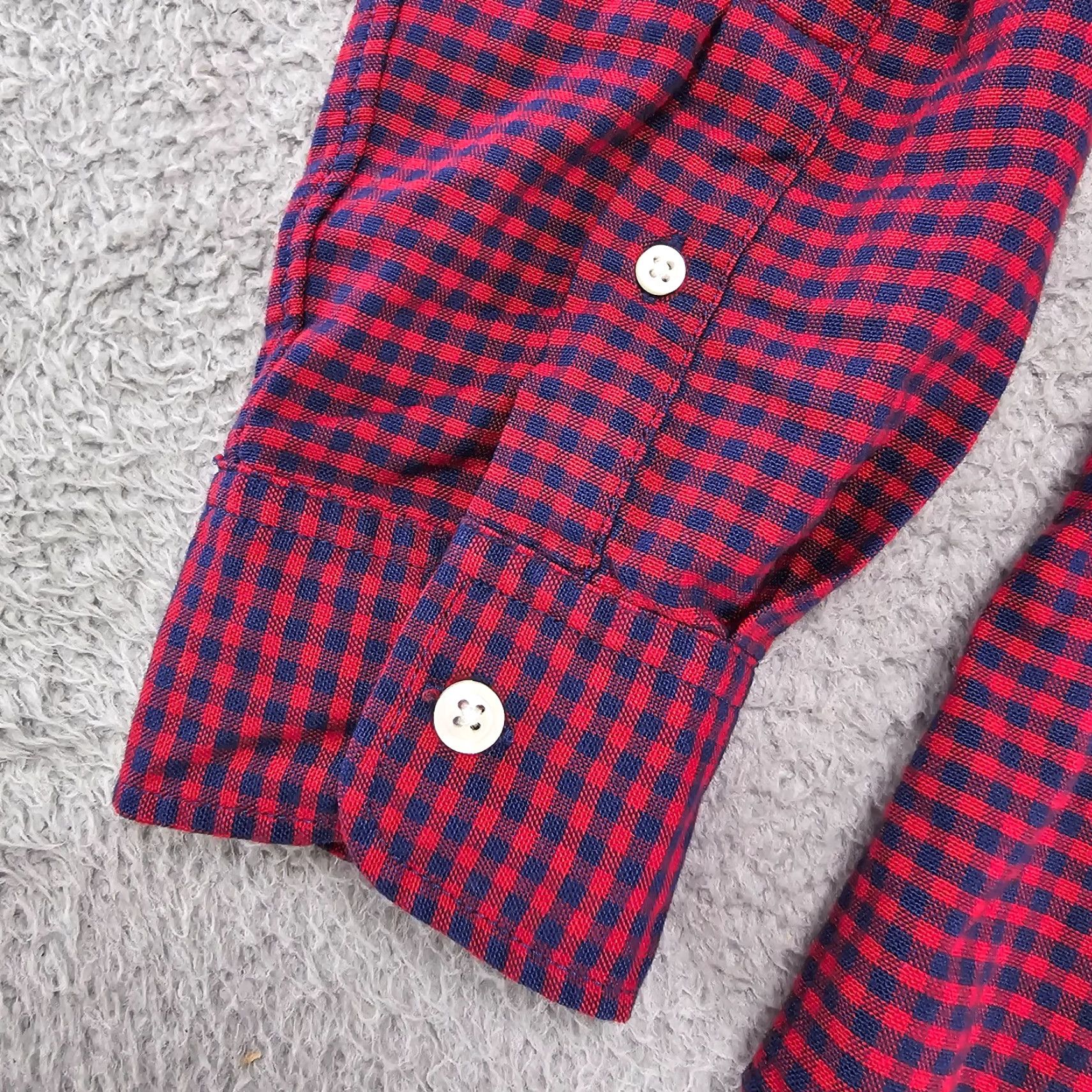Gap GAP Shirt Mens Small Red Blue Check Knit Button Up Long Sleeve Preppy Size US S / EU 44-46 / 1 - 4 Thumbnail