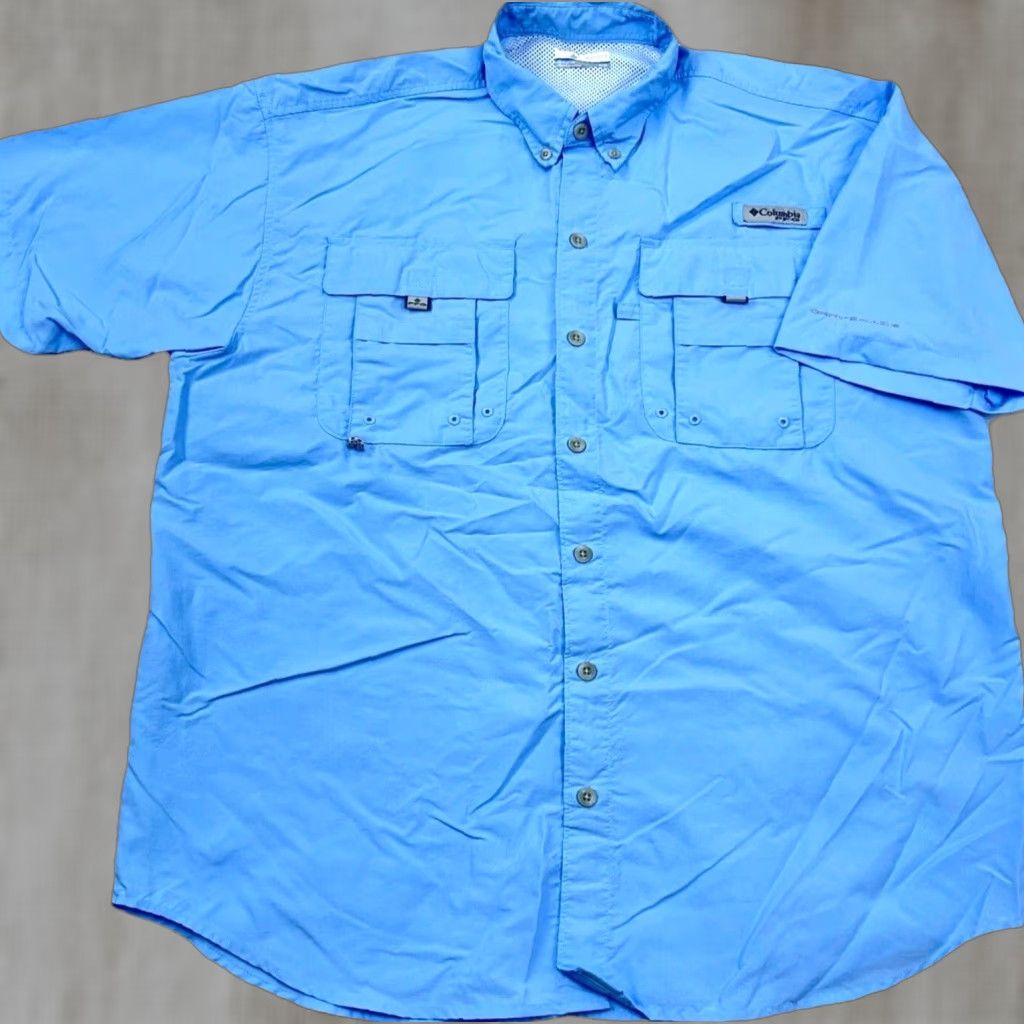 Vintage VINTAGE Columbia PFG Shirt Men Medium Blue Button-Up Camp Outdoor Performance Fishing 07 Size US M / EU 48-50 / 2 - 1 Thumbnail