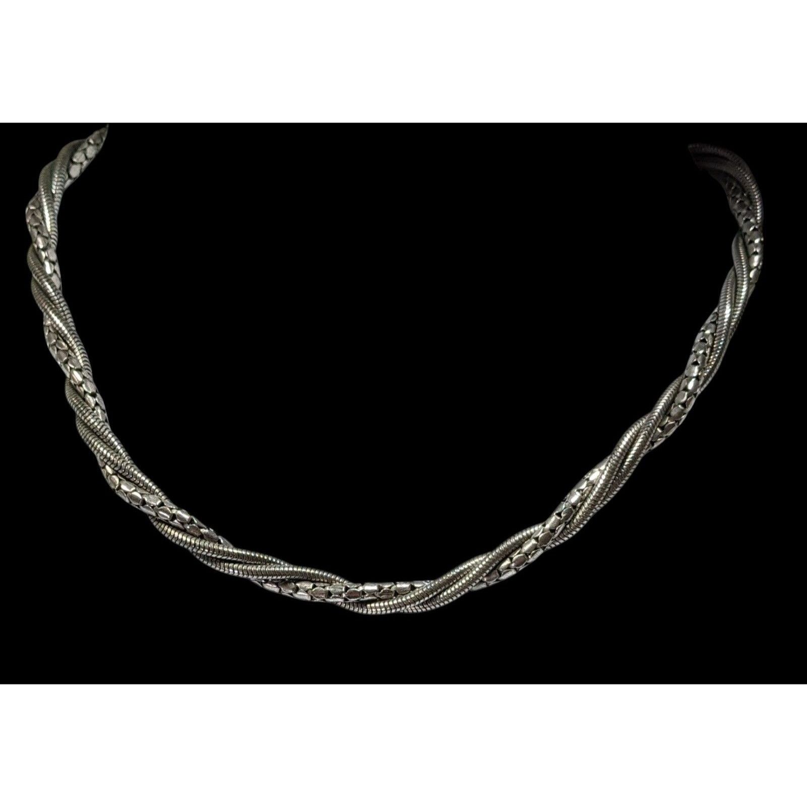 Other Elegant Twisted Multi-Chain Silver Tone Necklace Size ONE SIZE - 4 Thumbnail