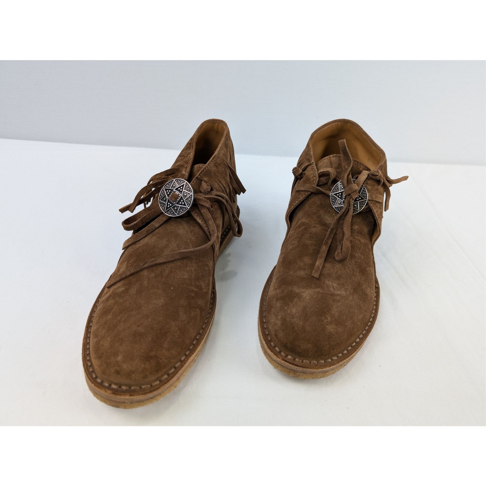 Saint Laurent Paris o1rshd1 Wyatt Suede Fringe Boots in Brown Size US 8 / EU 41 - 9 Thumbnail