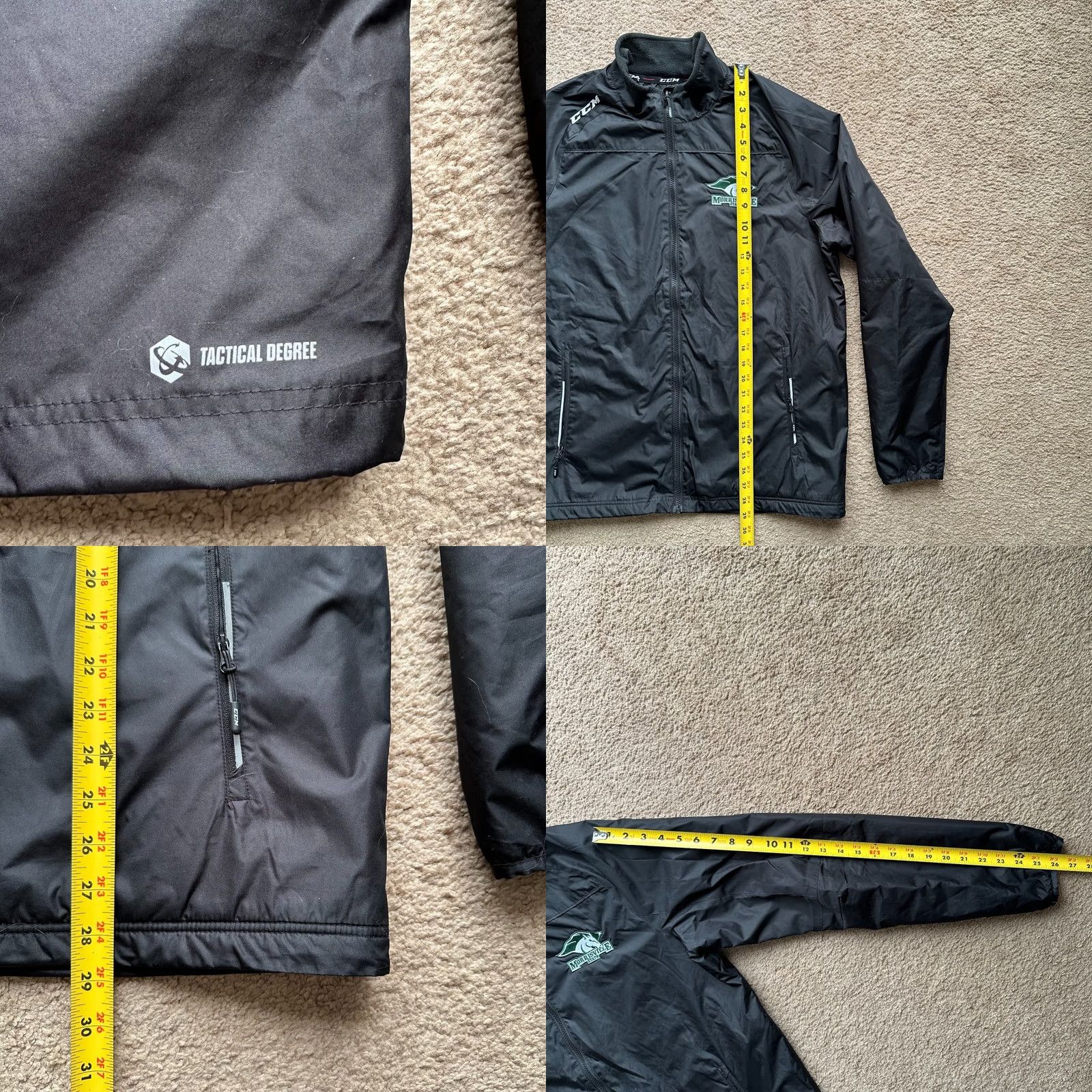 Vintage CCM Tactical Degree Morrisville State Windbreaker Jacket Mens Medium Full Zip Mock Neck Black Size US M / EU 48-50 / 2 - 8 Thumbnail