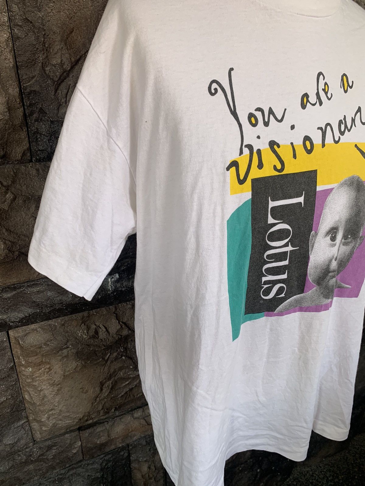 Vintage Vintage 90s Graphics Art / Baby Photo Print T shirt Size US XL / EU 56 / 4 - 4 Thumbnail