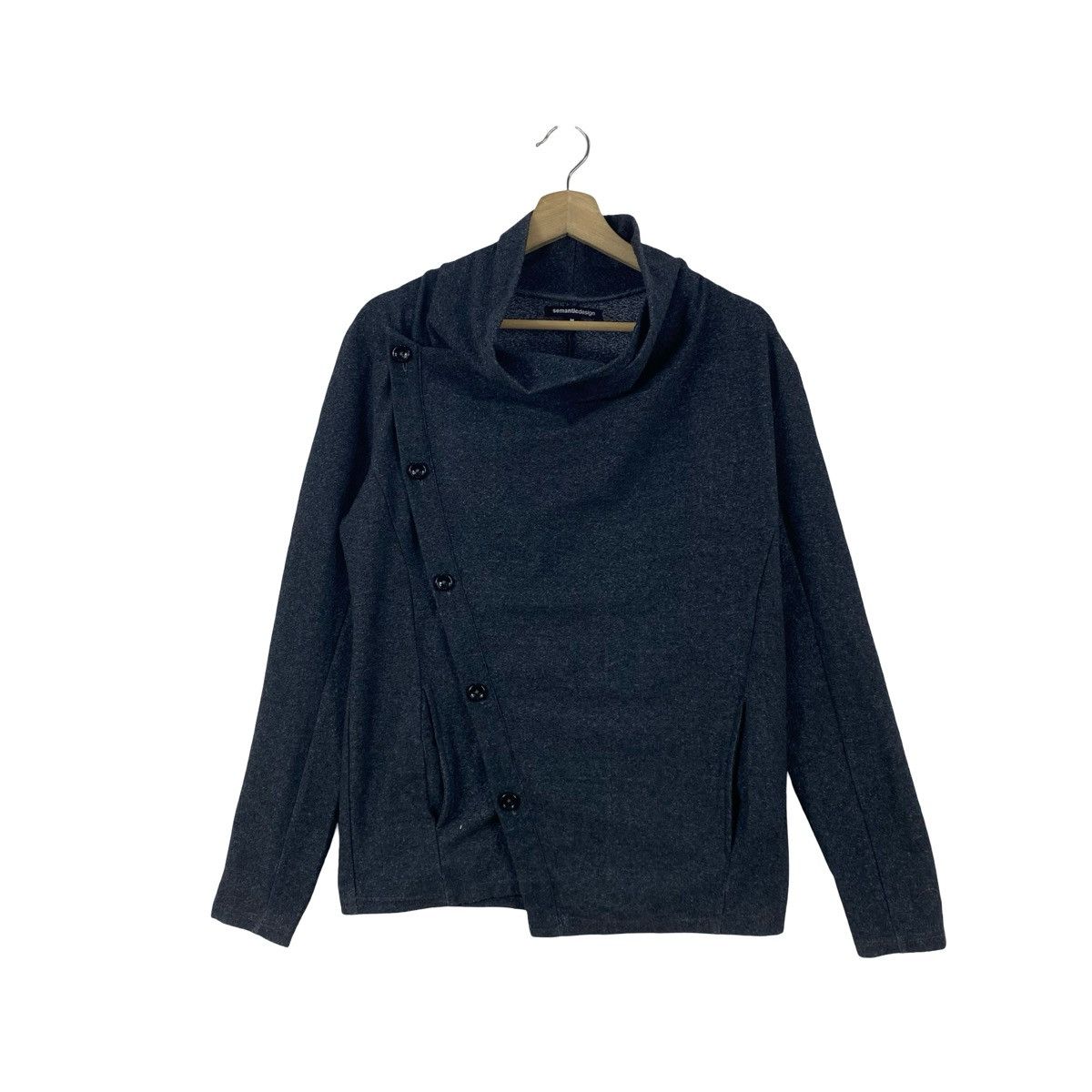 semanticdesign Vintage SEMANTIC DESIGN Asymmetrical Button Cowl Neck Size M / US 6-8 / IT 42-44 - 1 Thumbnail