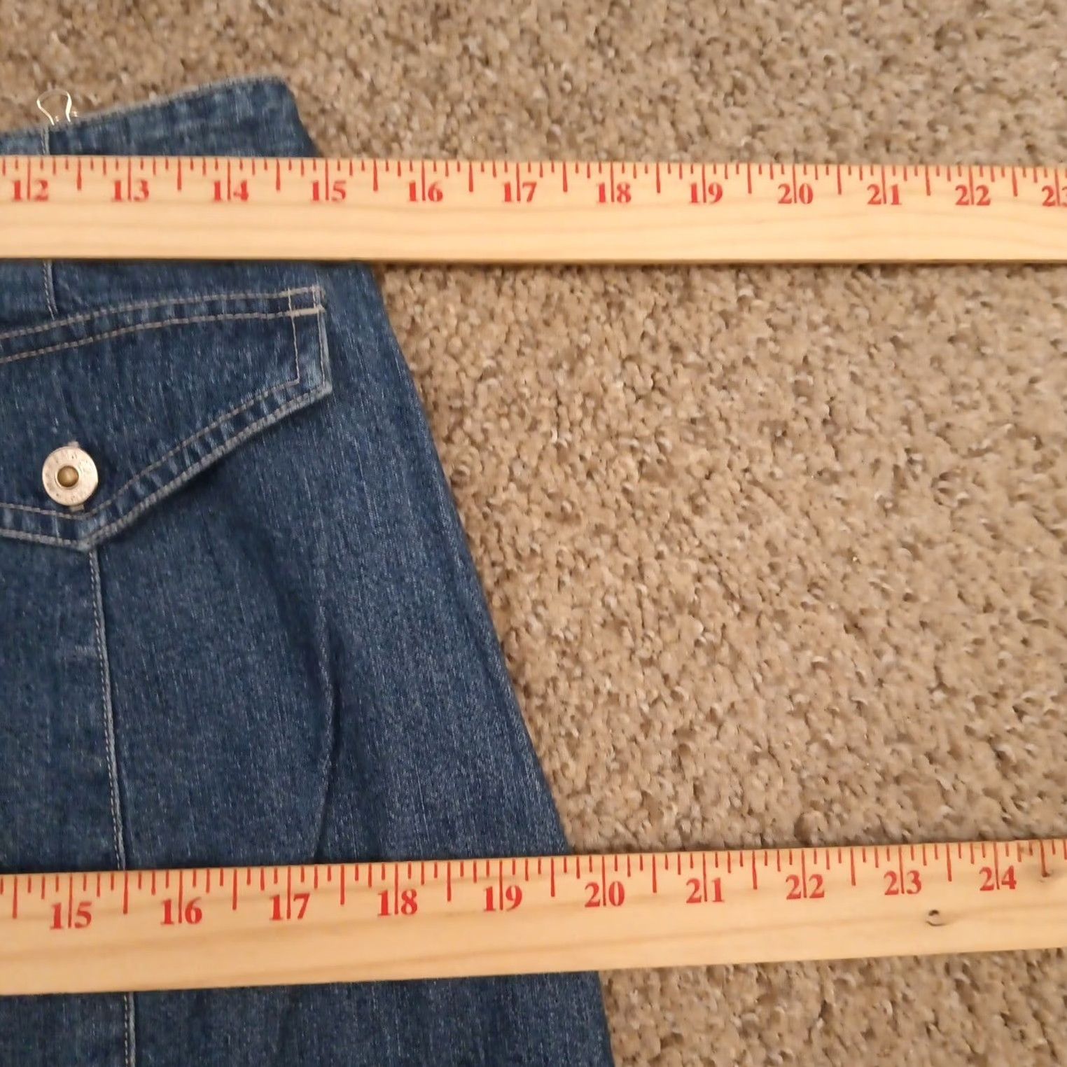 Vintage Marsh Landing Skirt A-Line Short Blue Denim Cotton Button Accent Size 12 Women Regular Vintage No Size 34" / US 12 / IT 48 - 3 Thumbnail