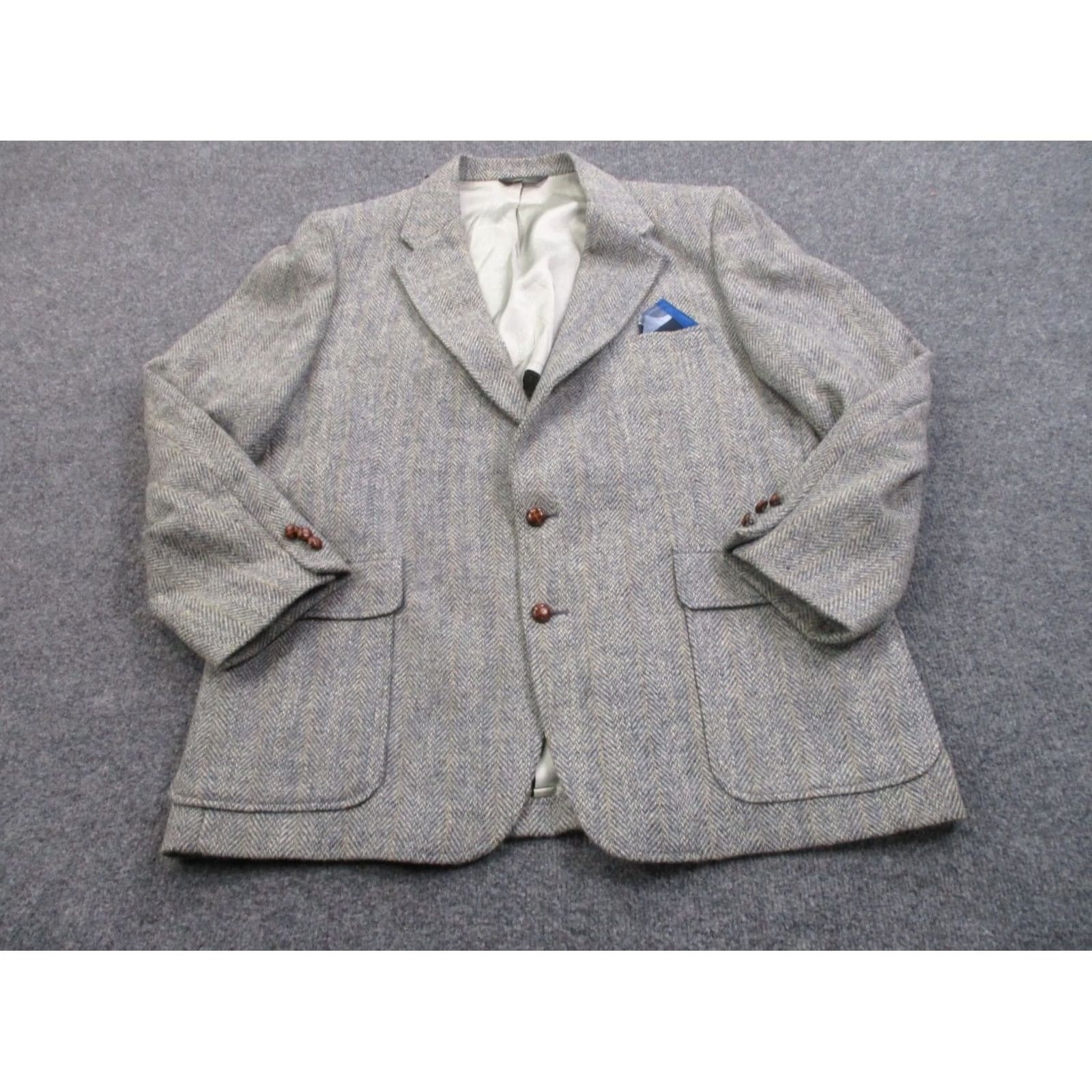 Harris Tweed VINTAGE Harris Tweed Jacket Mens 44 Scottish Wool Sport Coat Blazer USA 70s 80s Size 44R - 2 Thumbnail