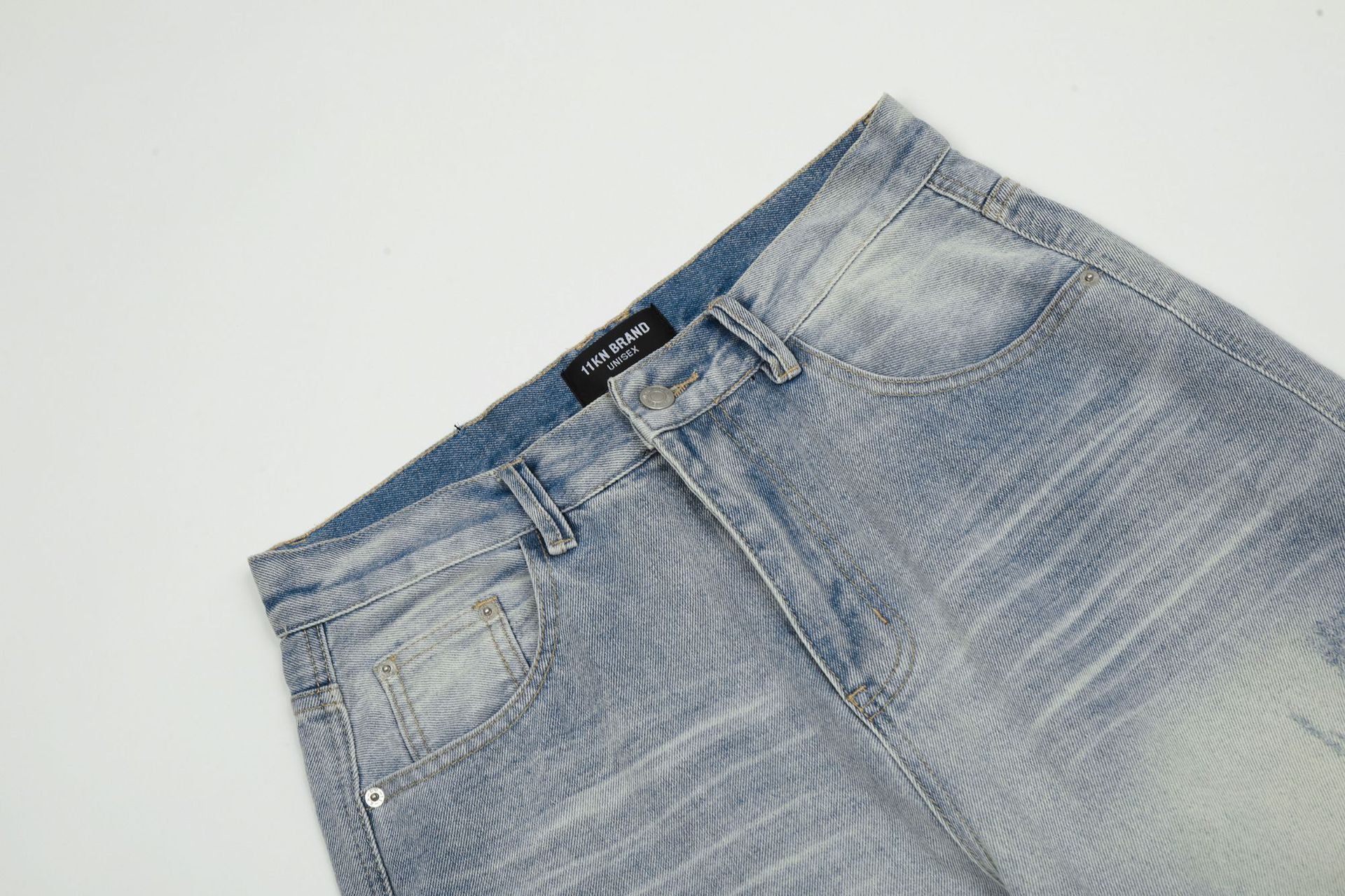 Japanese Brand High street washed distressed loose straight casual jeans Size US 32 / EU 48 - 3 Thumbnail