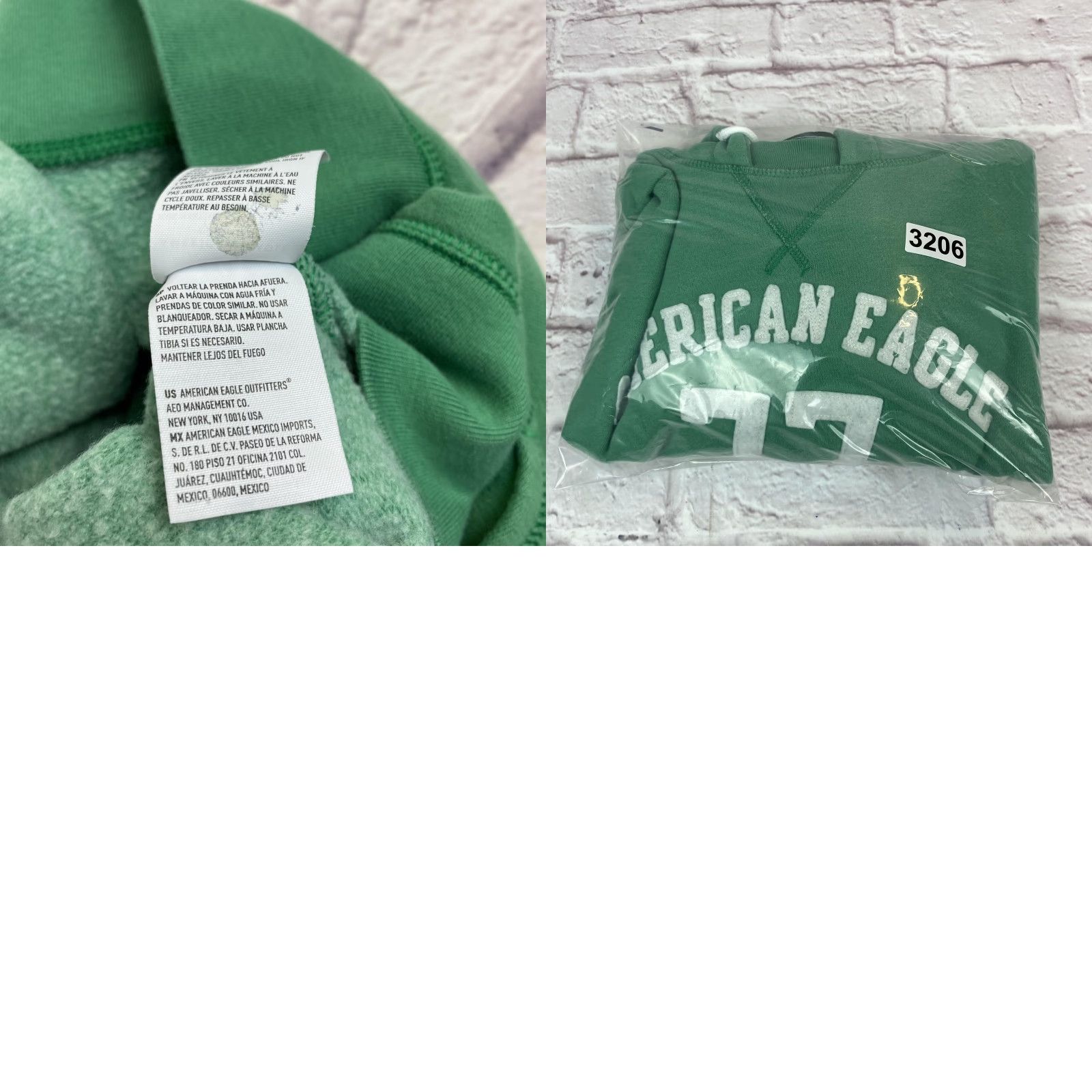 American Eagle Outfitters American Eagle Sweatshirt Womens Small Green Oversized 77 Graphic Pullover Size S / US 4 / IT 40 - 9 Thumbnail