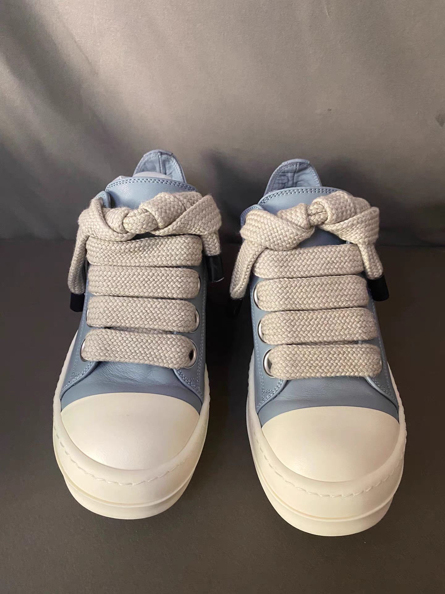 Rick Owens Rick Owens SS24 Thick Laces Haze Blue Low Top Sneakers Size US 7 / IT 37 - 4 Thumbnail