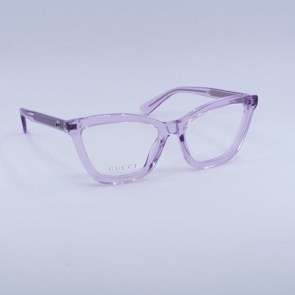 Gucci 🕶️ New Gucci GG1686O 008 Eyeglasses - Transparent Violet Size ONE SIZE - 3 Thumbnail