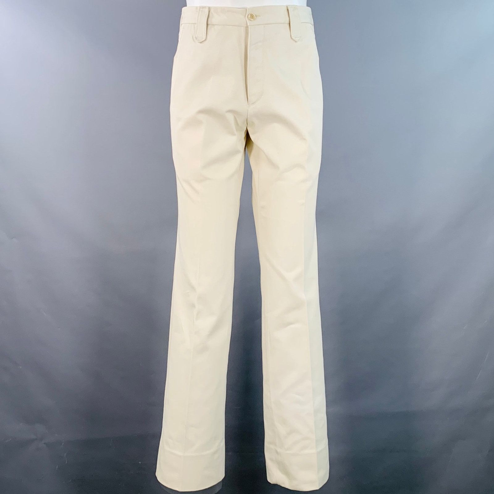Gucci Size 36 Cream Contrast Stitch Cotton Western Zip Up Suit Size 36R - 5 Thumbnail