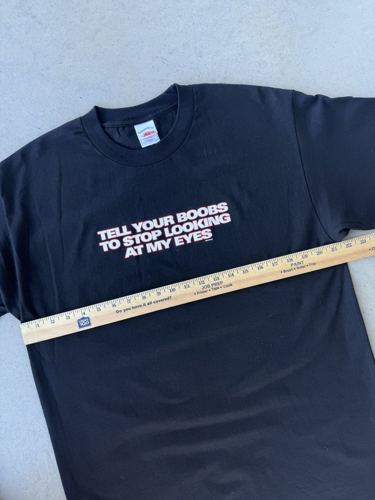 Vintage Vintage 00s Funny Boobs Stop Looking At Me Script T-Shirt Size US XL / EU 56 / 4 - 6 Thumbnail