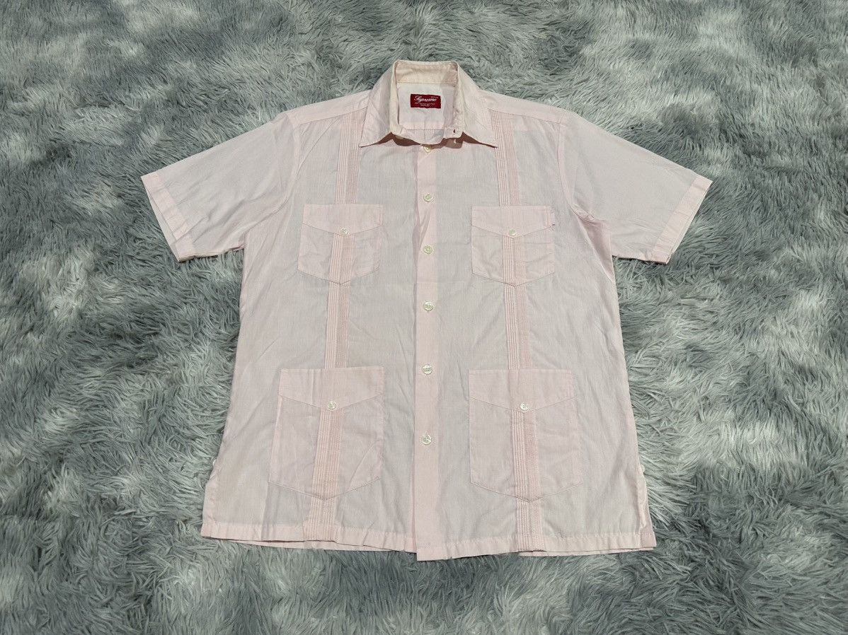 Supreme 🔥Supreme Guayabera Shirt 4 Pockets Pastel Pink Short Sleeve Size US M / EU 48-50 / 2 - 1 Thumbnail