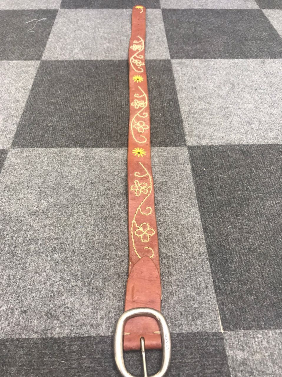 Levi's × Vintage Levis Leather Belt with Floral Stitch Size ONE SIZE - 3 Thumbnail