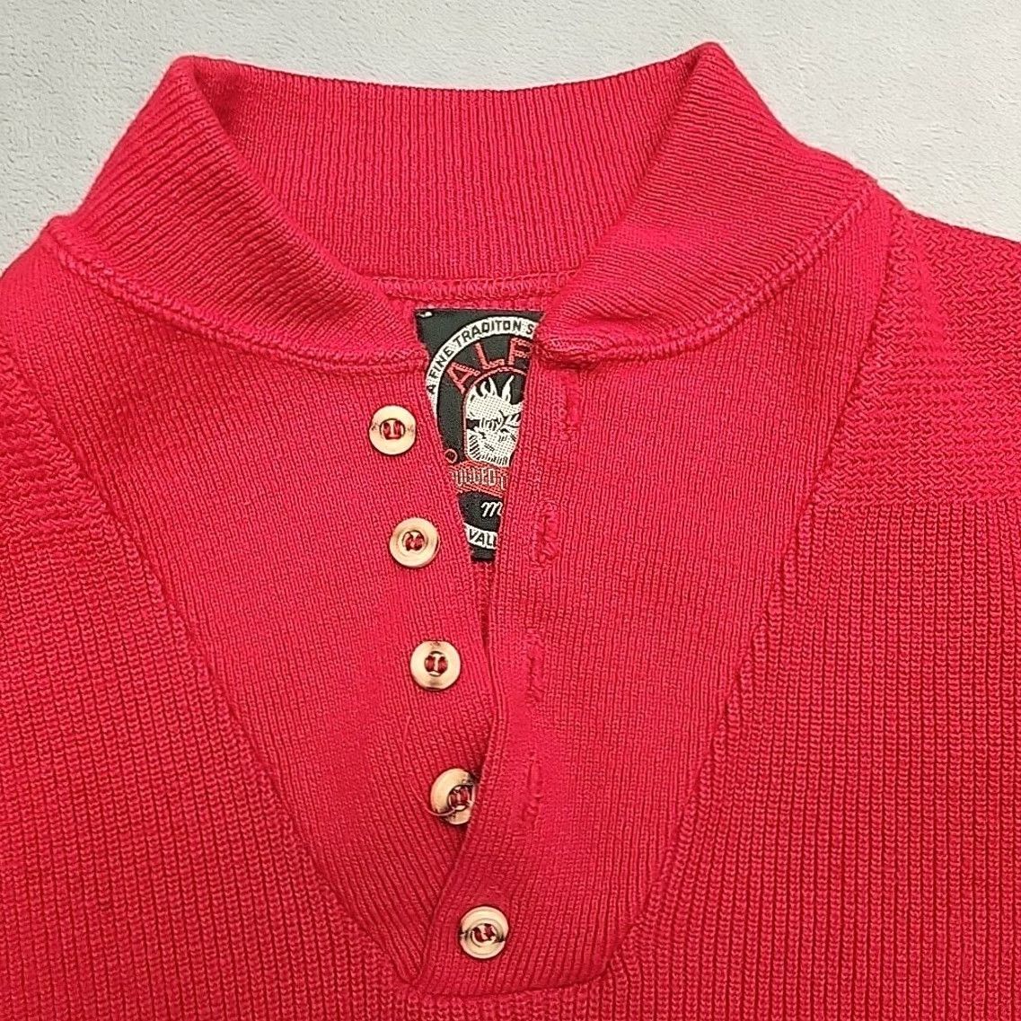 Vintage VINTAGE Alps Sweater Mens M Red Knit Henley Long Sleeve Outdoors Casual Size US M / EU 48-50 / 2 - 6 Thumbnail