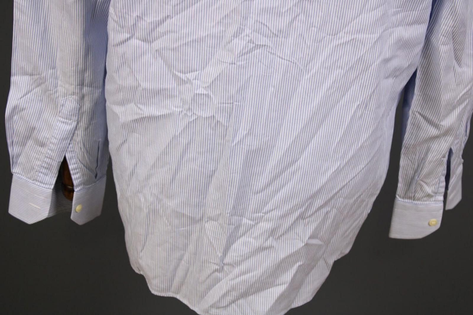 Designer Boggi Milano Blue Striped Button Down Shirt 41 / 16 Size US M / EU 48-50 / 2 - 12 Thumbnail