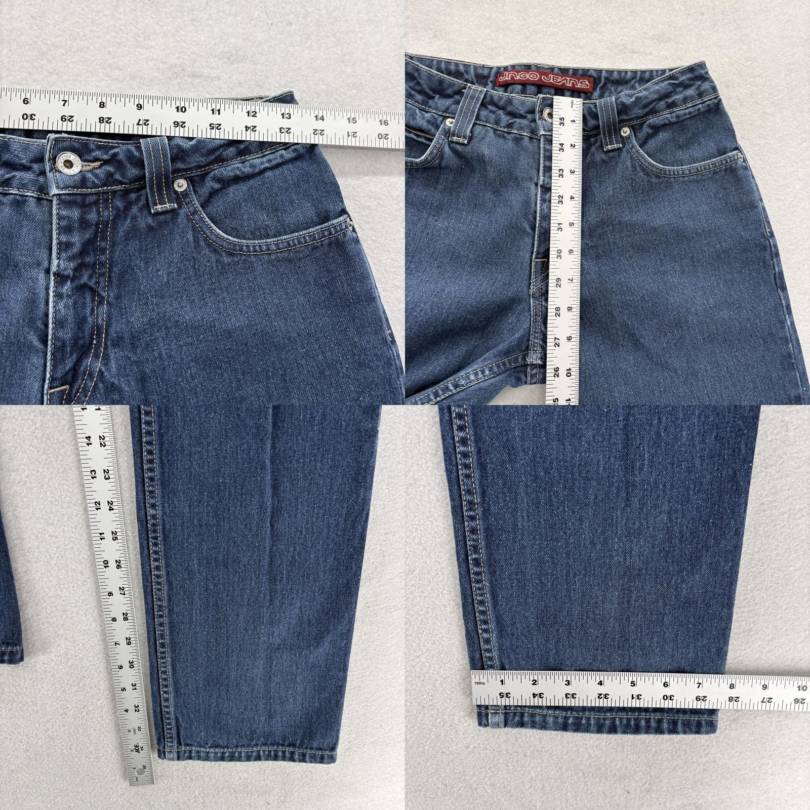 JNCO VINTAGE JNCO Jeans Straight Juniors 7 Blue Medium Wash 5-Pocket Denim 100% Cotton Zip Rise Low Womens/Mens Gratis Size 28" / US 6 / IT 42 - 8 Thumbnail