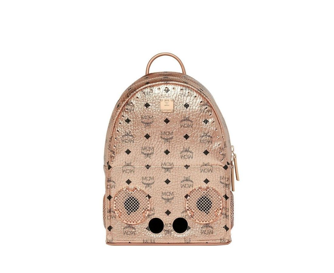MCM Men's Wizpak Champagne Gold Visetos Studded Speaker Small Size ONE SIZE - 1 Thumbnail