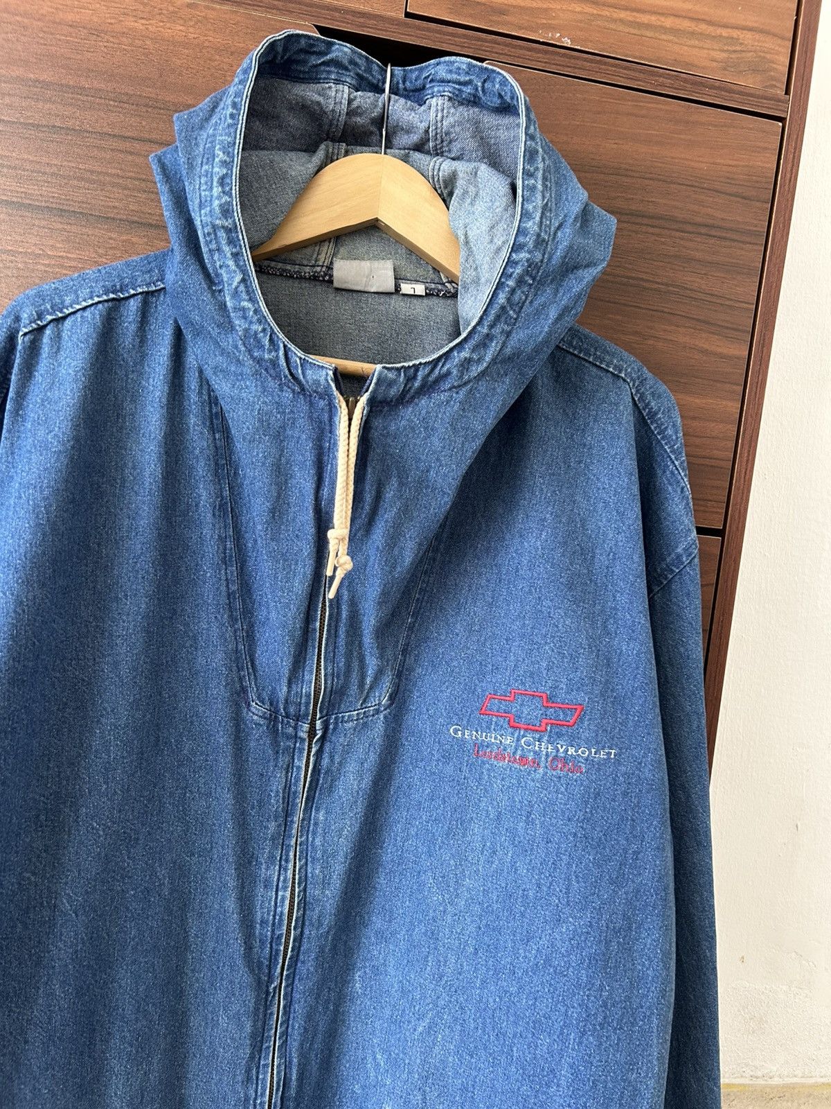 Chevrolet RARE🔥80’S KING LOUIE CHEVROLET HOODED DENIM JACKET RELAXED Size US XL / EU 56 / 4 - 3 Thumbnail