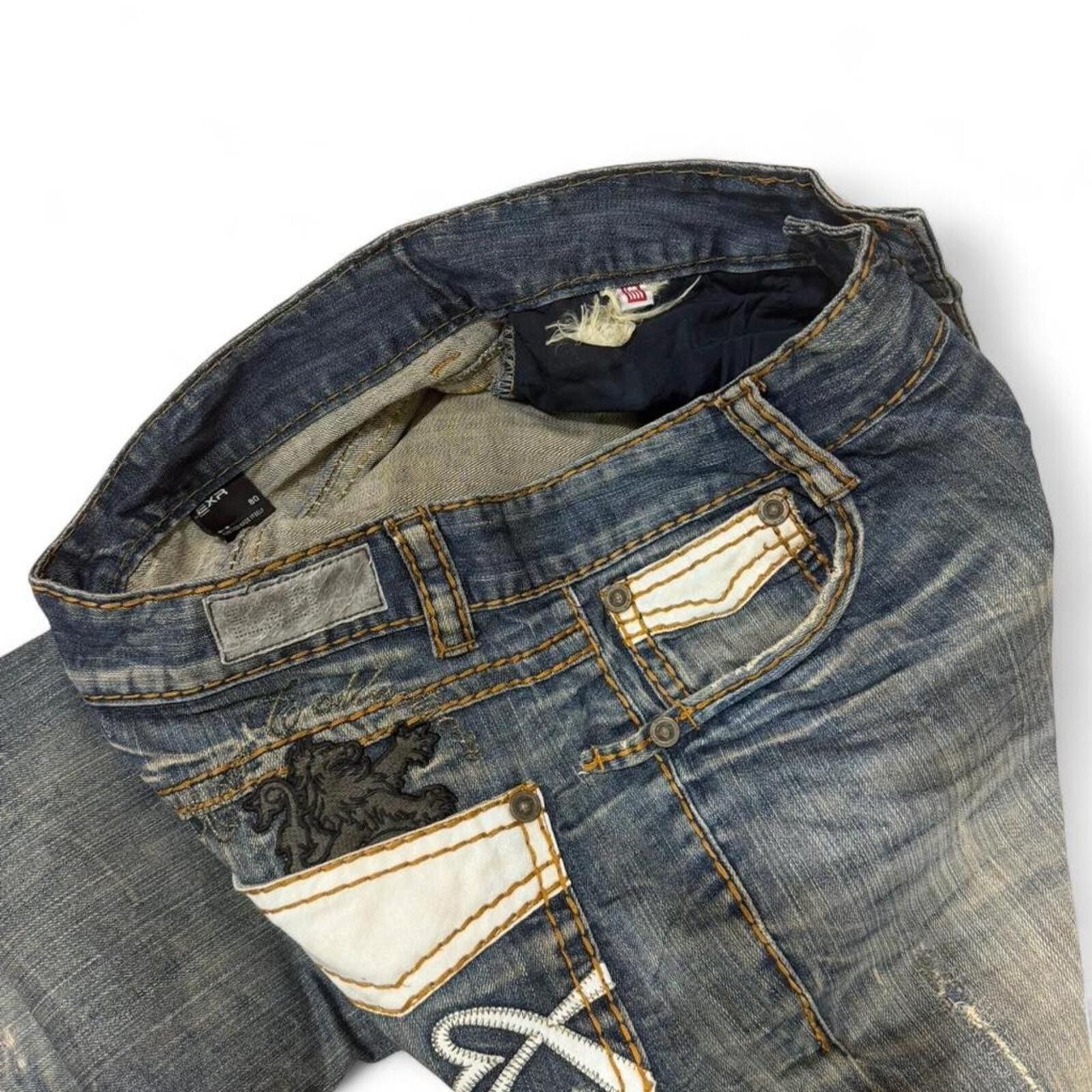 True Religion Vintage EXR mud wash denim jeans with back pockets design Size 34" / US 12 / IT 48 - 5 Thumbnail