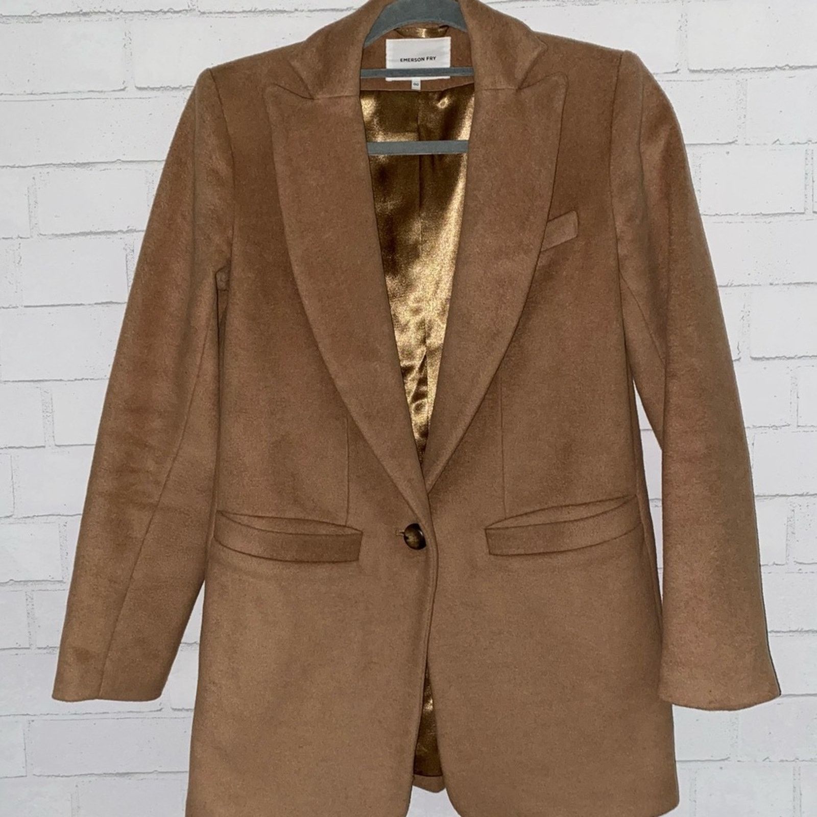 Emerson Fry Emerson Fry $328 JUDE Jacket Camel Wool Cashmere sz 00 NWOT Size XXS / US 00 / IT 34 - 3 Thumbnail